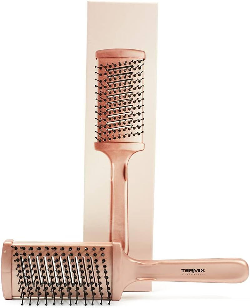 Termix Professional Gold Rose Large Thermal Flat Brush for Detangling and Smoothing, Ceramic Technology for Quick Drying, Intense Shine and Ergonomic Design, Limited Edition image number 4