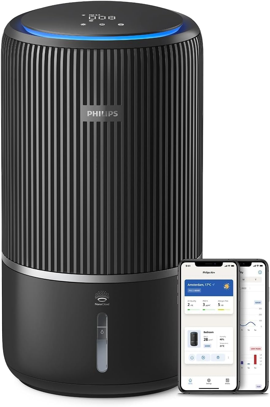 Philips 3400 Series 2-In-1 Air Purifier and Humidifier, HEPA Nanoprotect + Active Carbon Filter, Hygienic Humidification at 650Ml/H, CADR 300M&sup3;/H for 78 M2 (AC3421/13) image number 1