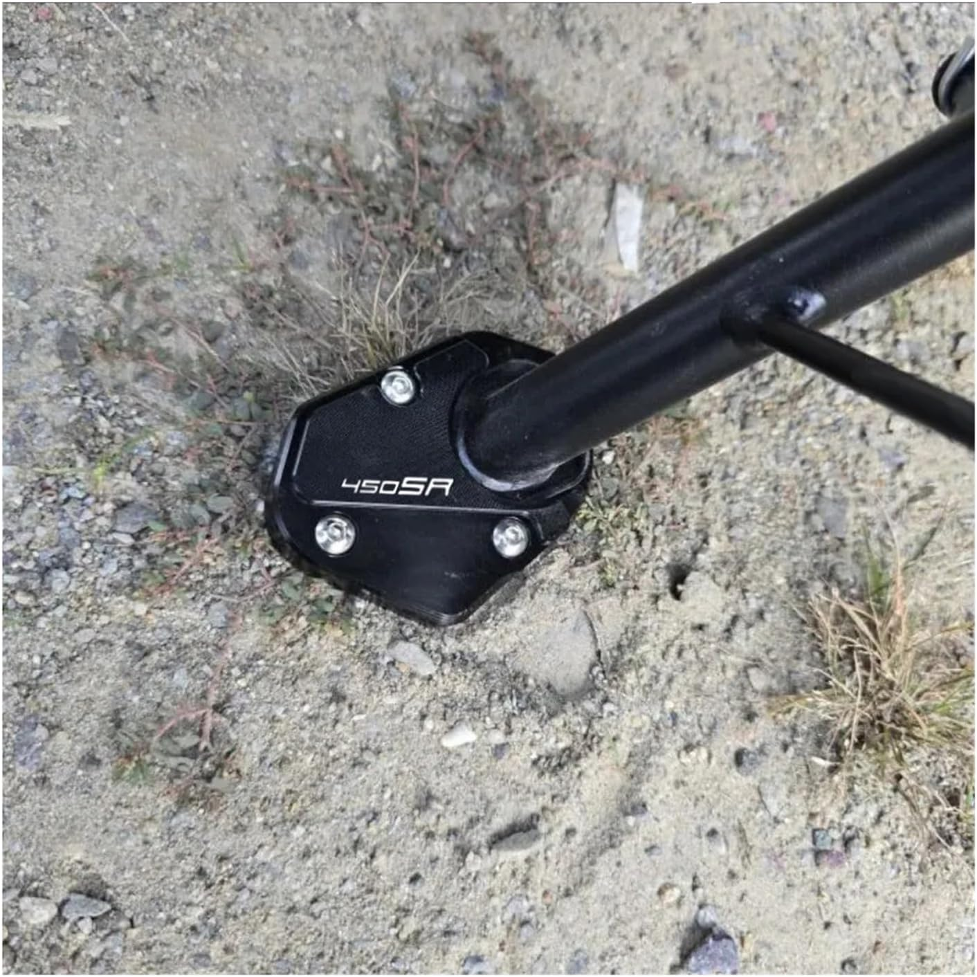 Compatible with CFMOTO 450SR 450SS 450NK 450CLC 450 SR SS NK CLC 2022 2023 2024 Motorcycle Kickstand Side Stand Extension Enlarger Plate Pad(Black)