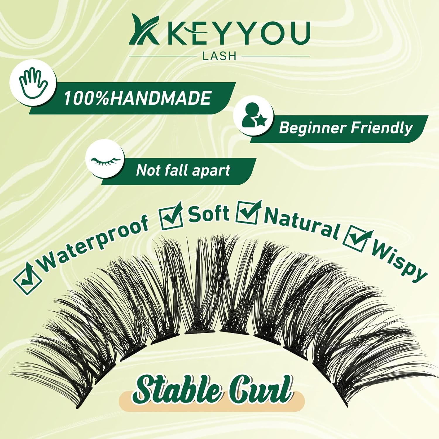KEYYOULASH DIY Lash Extension Kit 280Pcs Individual Eyelash Extension Kit 40D50D D Curl 9-16MIX Lash Clusters with Glue Remover Applicator Easy to Use for Beginners(Kit-40D50D-D-9-16Mix) image number 3