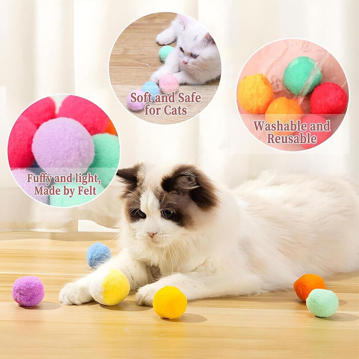 AIMALL Cat Toy Gun, Interactive Plush Ball Launcher, 1.18 Inch High Elastic Balls, Quiet Polyester Fur Ball Shooter for Cat Play and Exercise image number 1