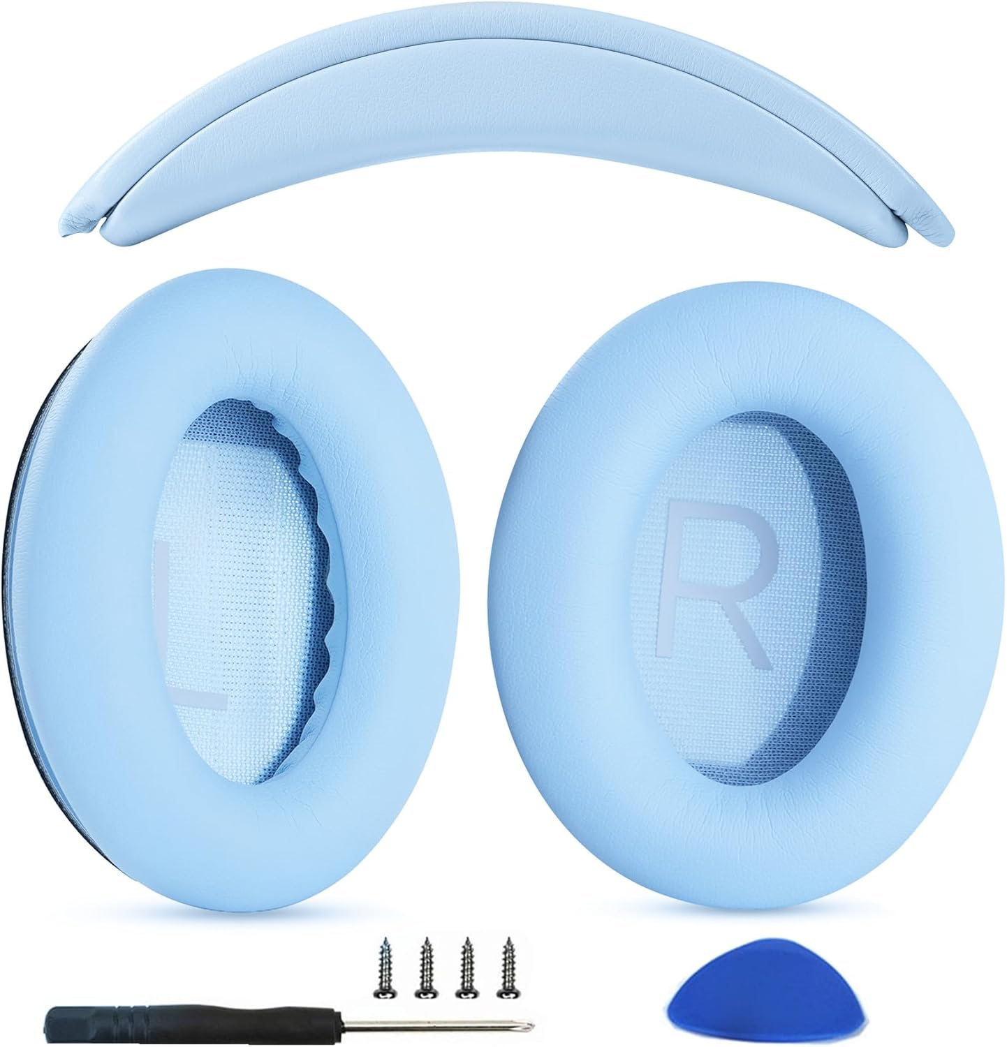 Ear Pads Cushions + Headband Replacement Earpads Compatible with Bose Quietcomfort 45 QC45 35 QC35, QC35 Ii Over-Ear Headphones Easy DIY Installation,Protein Leather Parts (Dark Gray Kit)