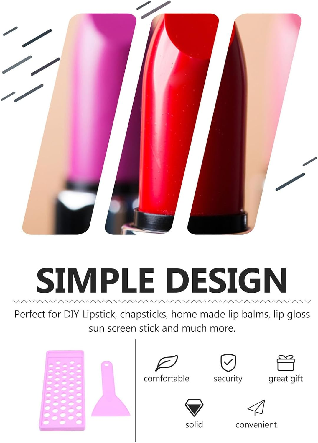 PP Lip Balm Mold Filling Tray with Spatula DIY Lip Gloss and Lipstick Container Kit Reusable Craft Tool for Handmade Moisturizing Balm image number 6