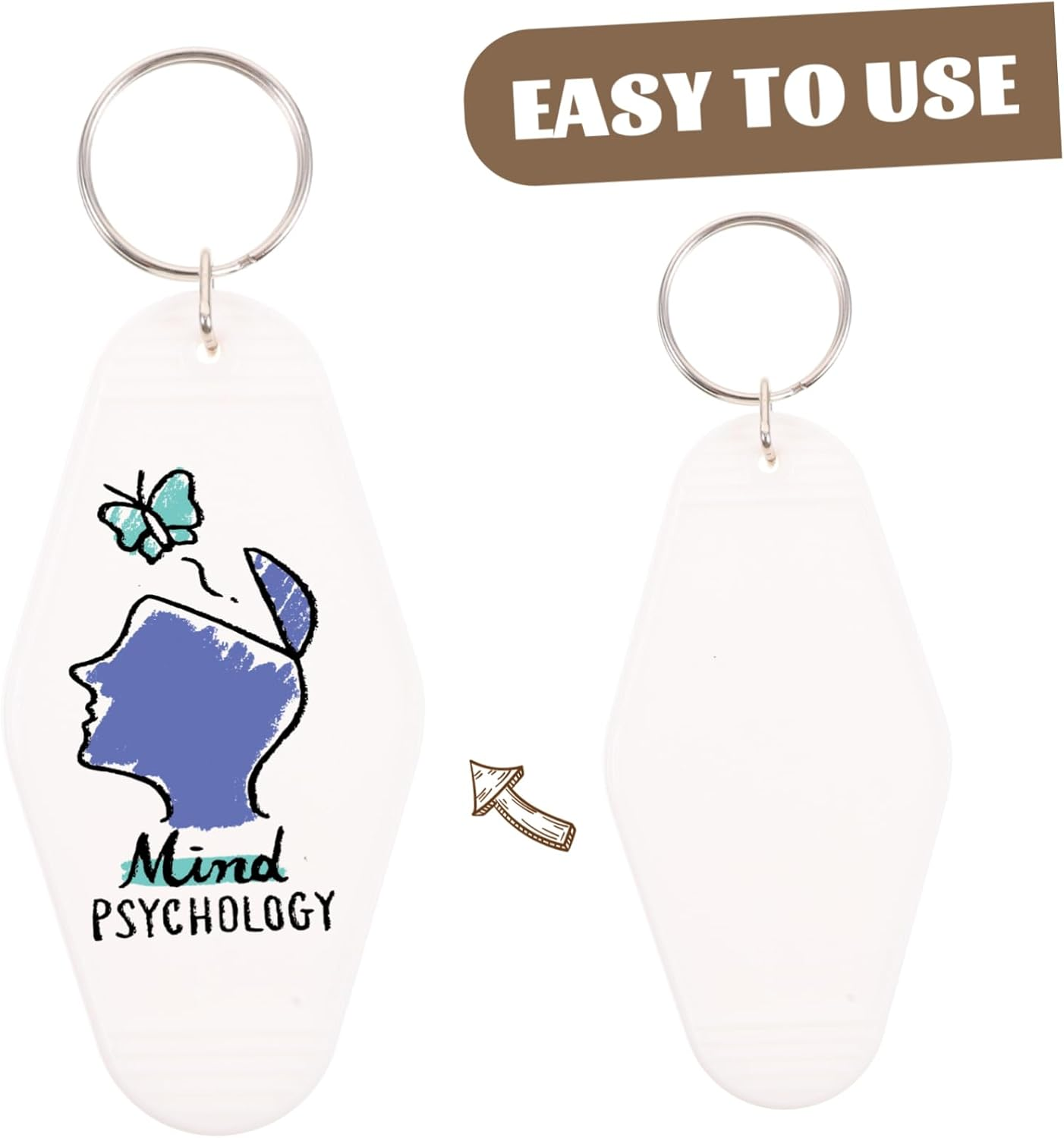 TINEASUR 20Pcs Blank Keychain Tags for Luggage Backpack Key Labels for Travel Crafting Organization image number 2