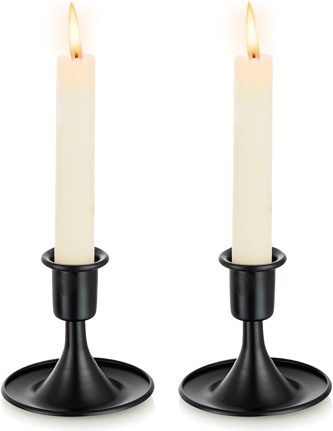 Candlestick Candle Holders,H HOME-MART Set of 2,Vintage Candle Stick Holder Table Centerpiece Perfect Metal Candlestick Holders for Dinner Room Table Centerpiece Wedding Party Christmas Decorations image number 2