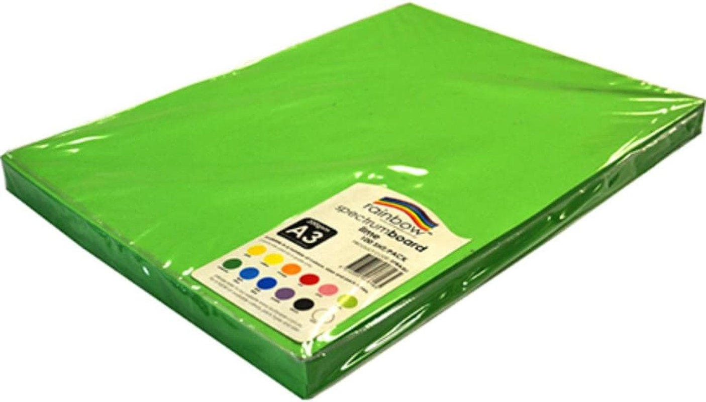Rainbow Spectrum 220Gsm A3 Board 100 Sheets, Lime image number 1