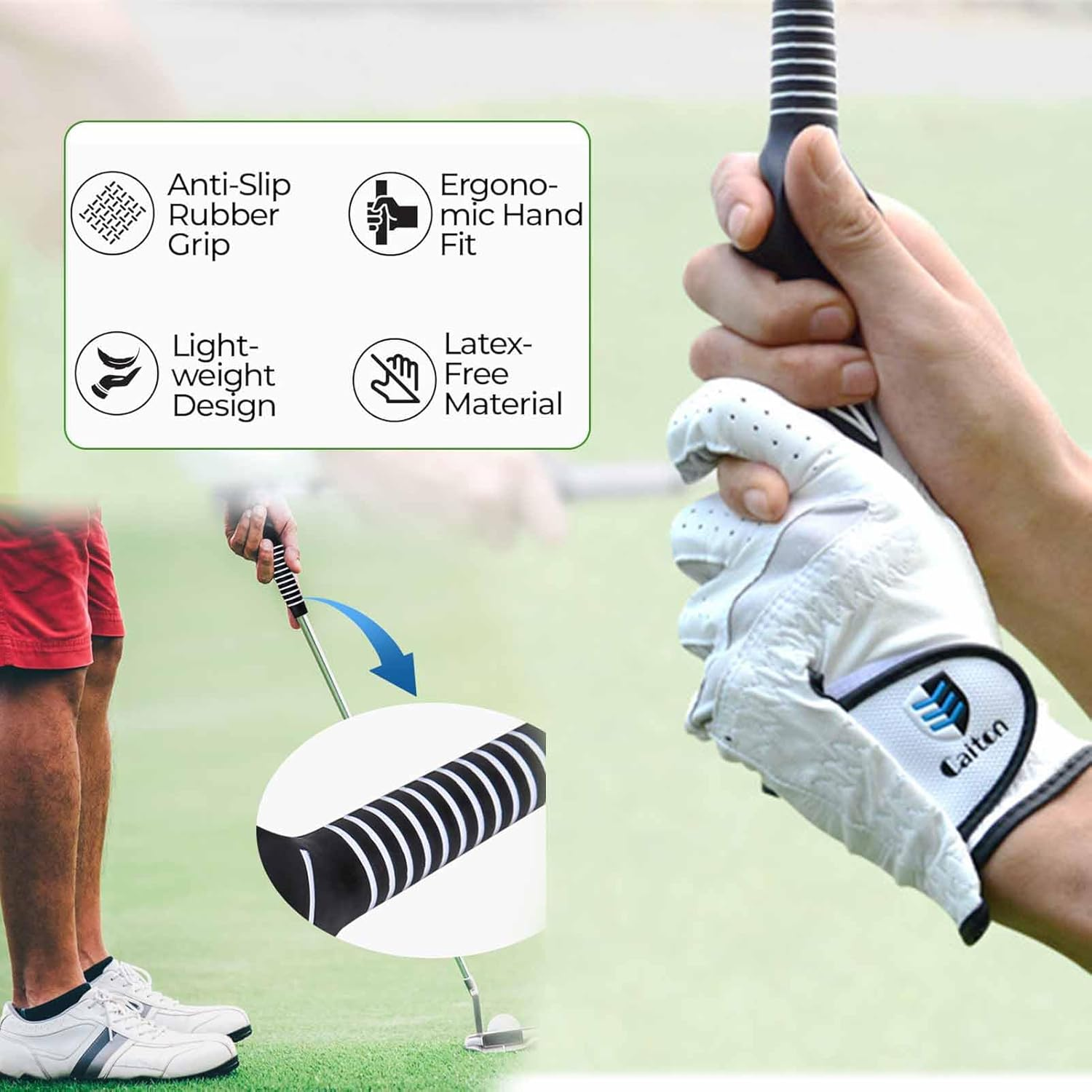 2-Pack Golf Training Grip Aid, 26 Cm Right-Handed Golf Club Grip Trainer, Black image number 1