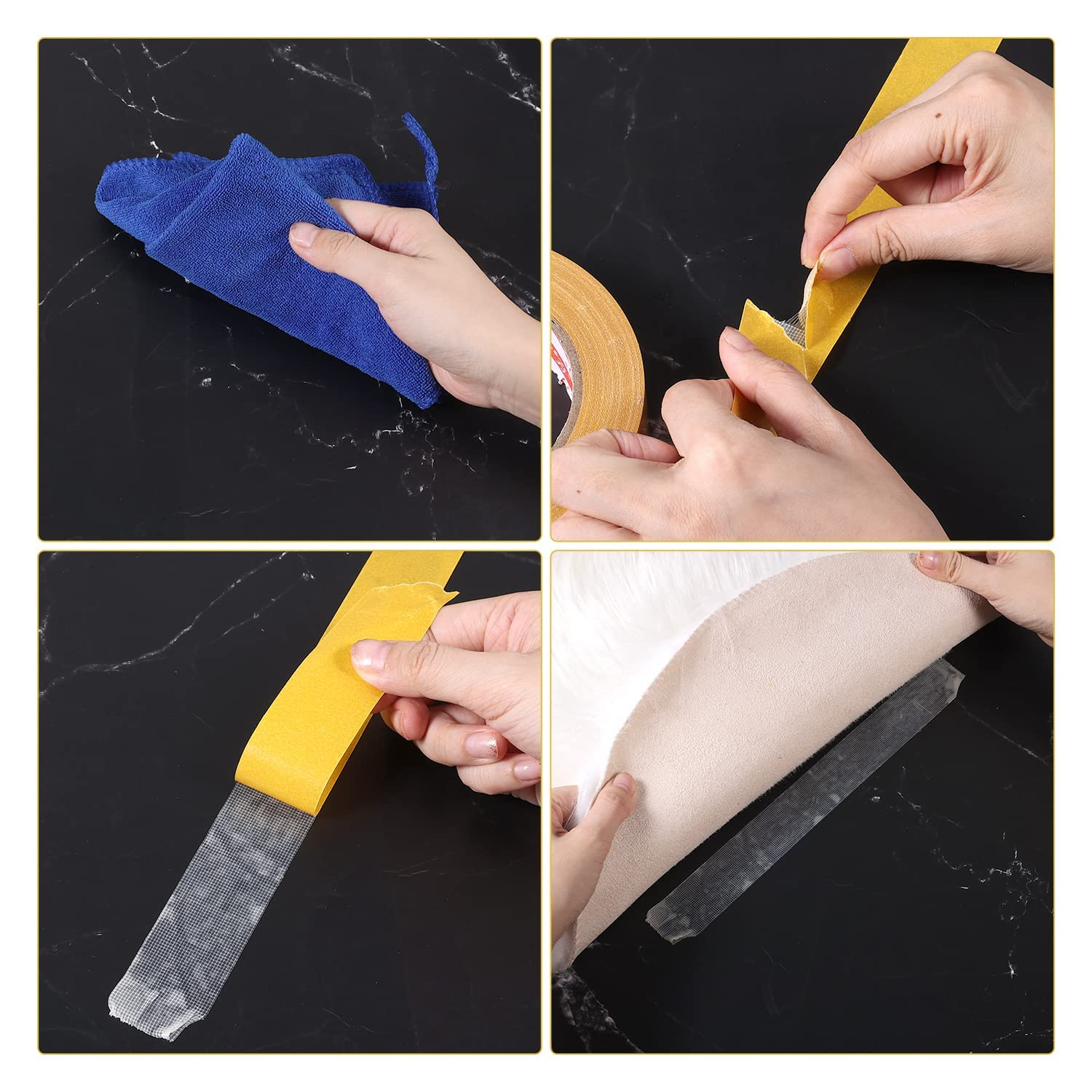 Heavy Duty Double Sided Tape - Super Sticky Clear Adhesive Tape with Fiberglass Mesh for Walls, Fabric, Home & Office - No Residue, Damage-Free Strong Hold - 1.18Inch X 66Ft (20M) image number 1