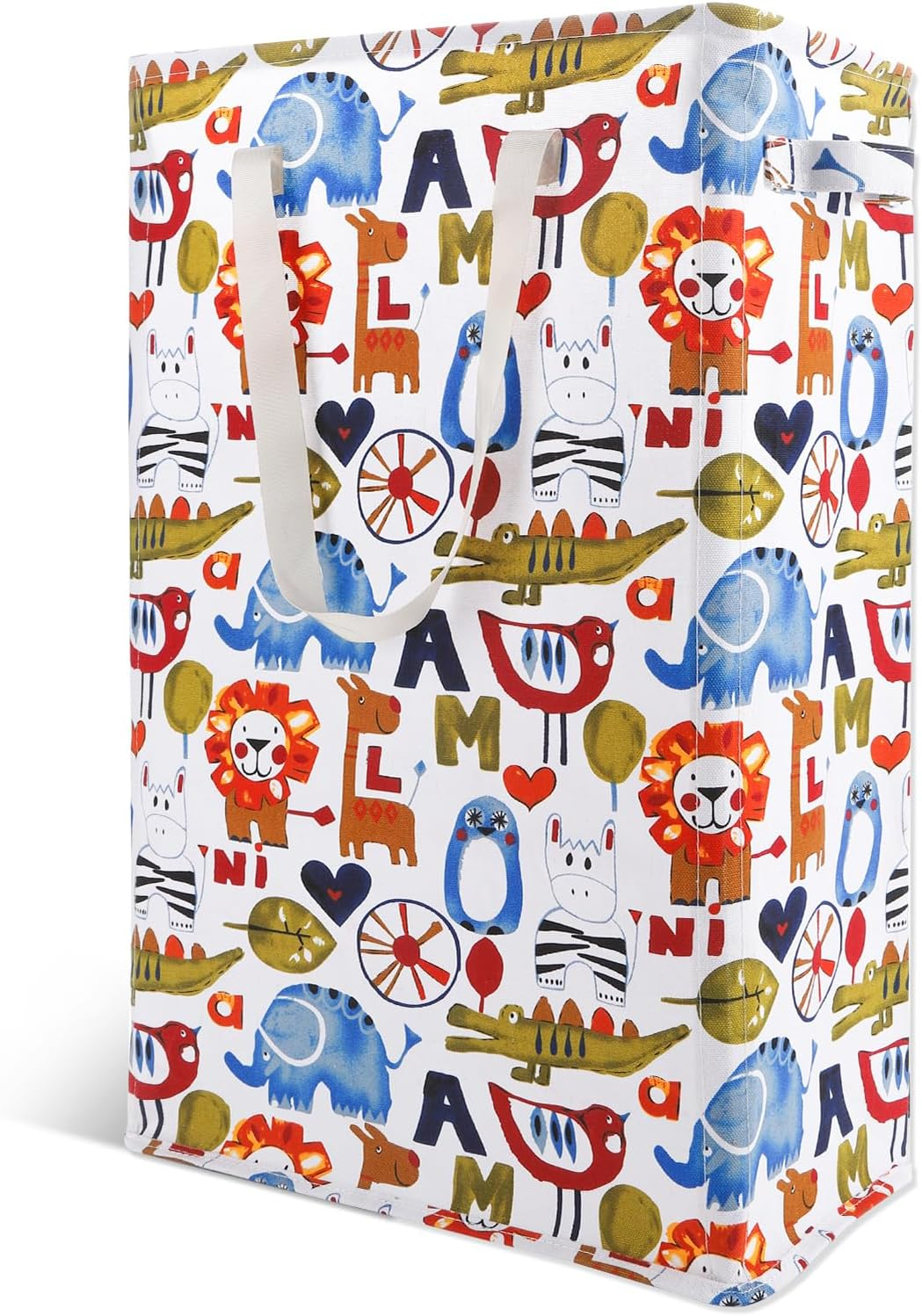 Odonata Slim Laundry Hamper Handles Collapsible Laundry Basket Thin Dirty Clothes Basket Narrow Laundry Bag Foldable Dirty Hamper 45L (Beige)