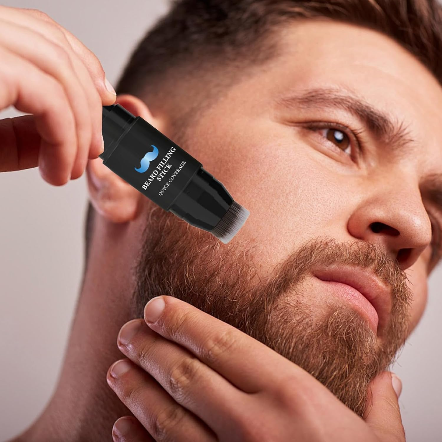 Beard Filler - Moustache Filling Stick and Brush - 7G Long-Lasting Waterproof Sweat-Proof Tint for Facial Hair Makeup Shaping Enhancement image number 5