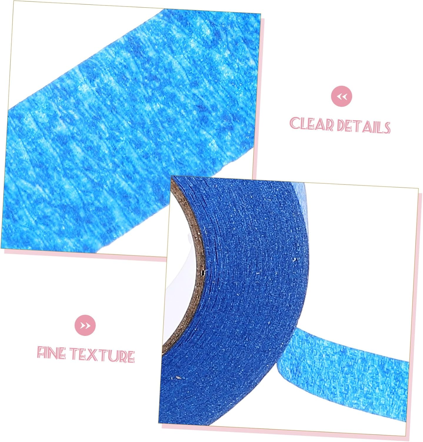 WOONEKY 4 Rolls High-Adhesive Blue Masking Tape Paint Tape for Automotive Painting DIY Craft Labeling with Crinkled Pattern Design