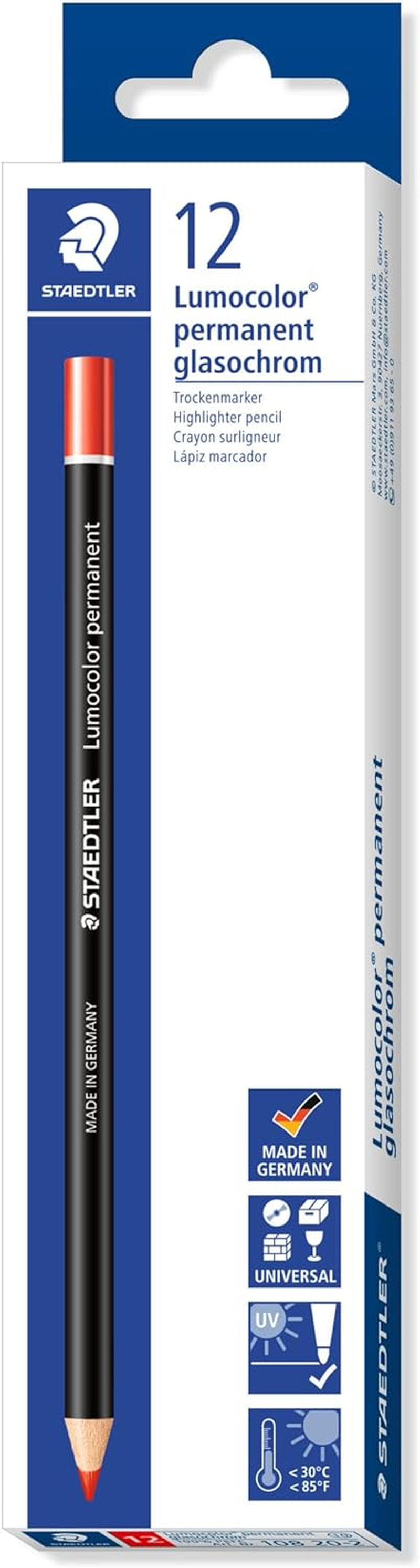 Staedtler Glasochrom 108 Pencils, White (Pack of 12) image number 3