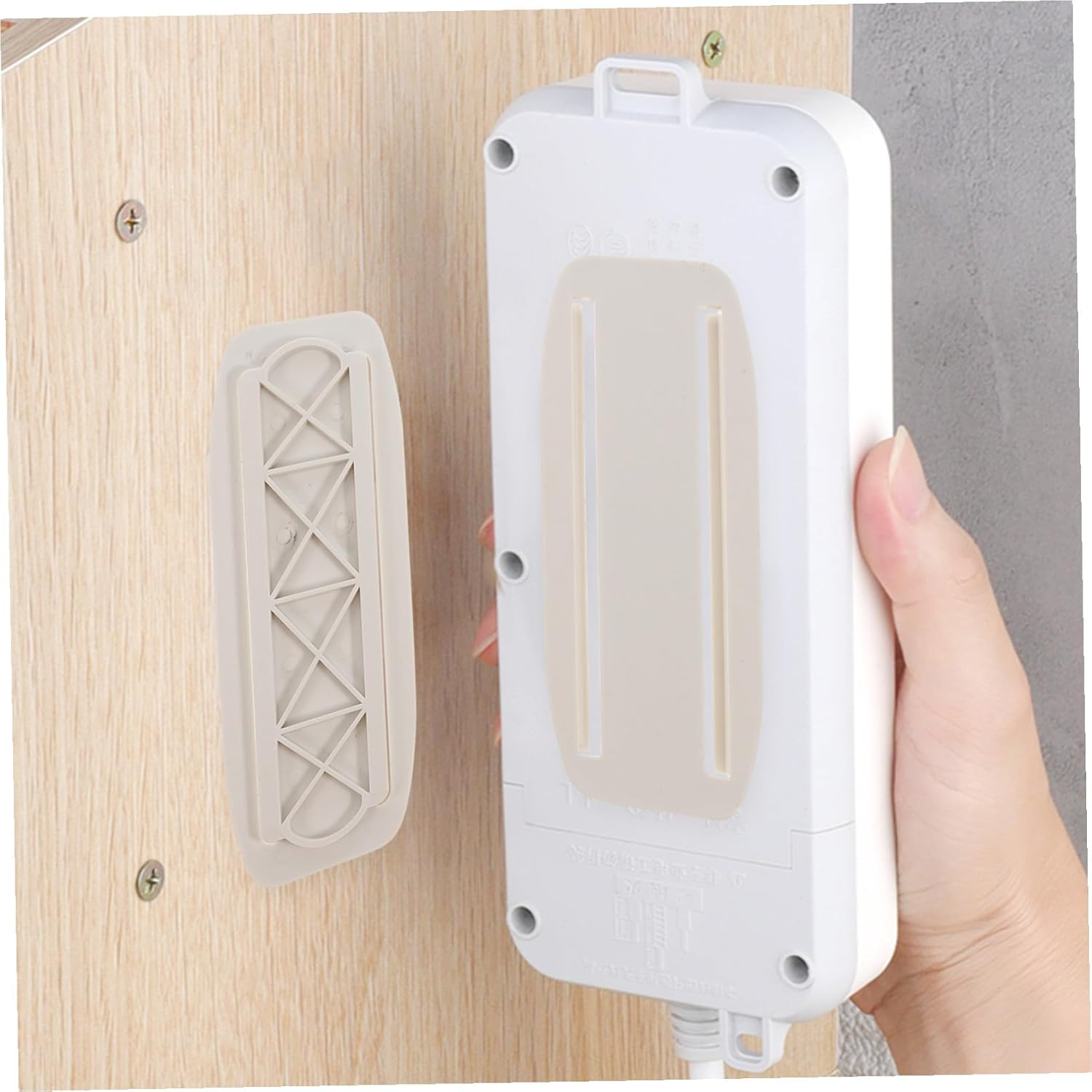 ARTIBETTER 10 Sets Socket Holder Power Strip Rack Wall-Mount Adhesive Power Board Organizer for Home Office Desk Wire Management and Easy to Use image number 6