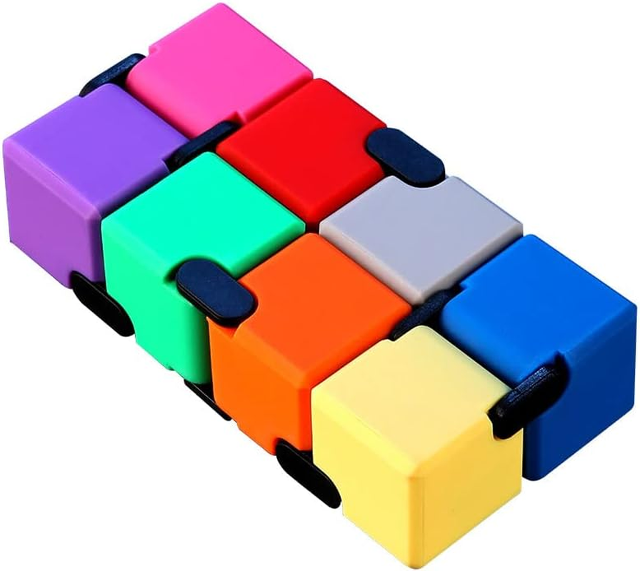 TIAONIAO Infinity Cube Fidget Desk Toy，Relaxing Hand-Held Fidget Desk Toy for Adults and Kids，Durable Stress Relieving Fidget Desk Toy, anti Anxiety Relief Fidget Desk Toys (Red) image number 2