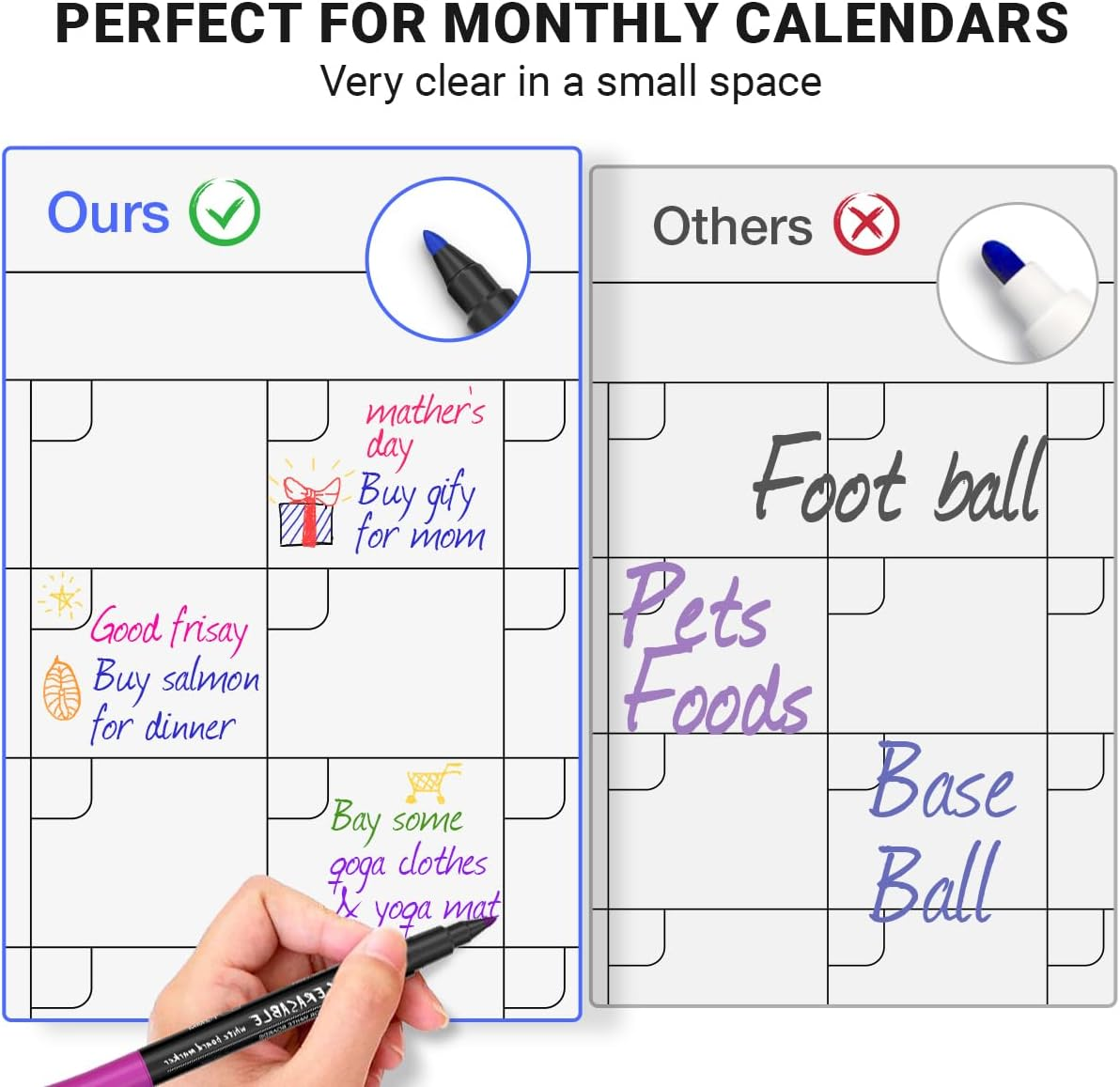 JR.WHITE Magnetic Dry Erase Markers, Fine Point Tip, 12 Colors, Low Odor, White Board Markers with Eraser Cap, Safe for Kids, Teachers, Office & School Supplies image number 4