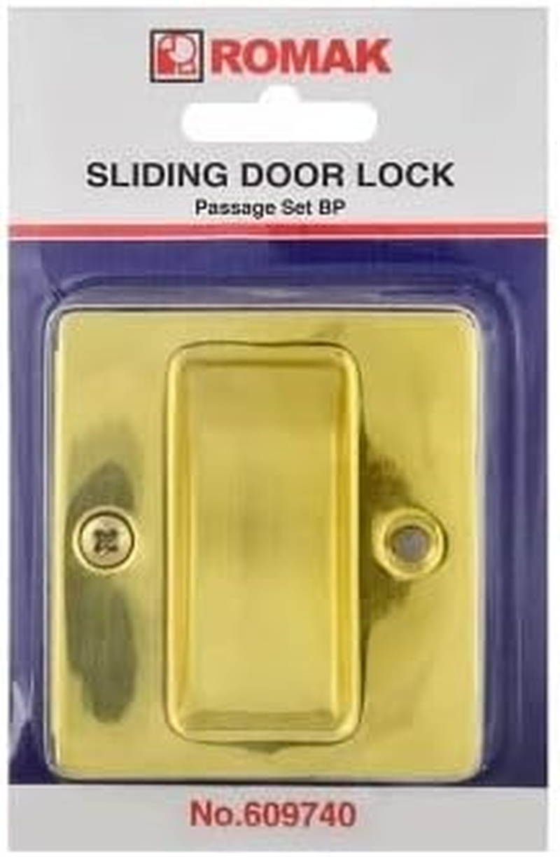 Romak 609740 Sliding Cavity Door Lock Passage Set Brass