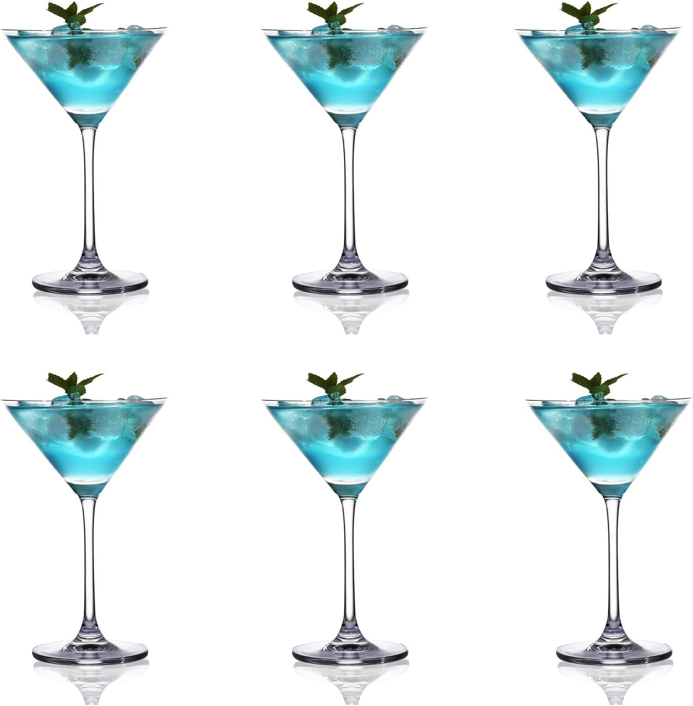 Classic Martini Glass Set of 6, Hand Blown 3.7 Ounce Crystal Cocktail Glasses, Perfect for Martini Cosmopolitan Gimlet Home Bar Party and Gift Set of Elegant