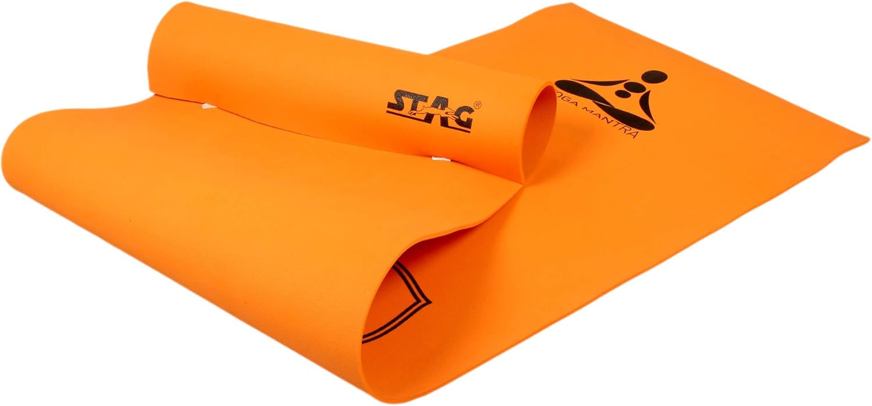 Stag Designer Yoga Mat | Color: Orange | Size: 6Mm | Material: Foam | Dimension: 6Ft X 2Ft | Durable and Flexible to Use | Ideal for Yoga, Pilates, Stretching and Toning Workouts image number 2