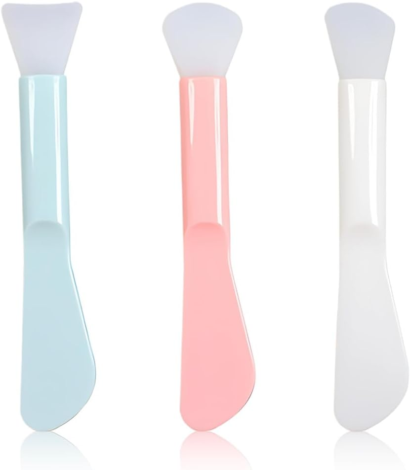DWFEYOI Pack of 3 Silicone Face Masks Brush Applicator Face Masks Spatula Face Masks Brush Skin Care Applicator for Face Mud Clay Mask DIY Modelling Mask Body Lotion image number 2
