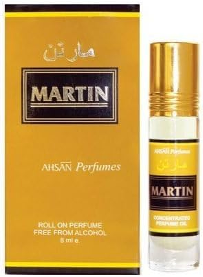 Ahsan Martin Roll-On Perfume, Concentrated Fragrance Oil, Alcohol-Free, 8Ml, Gold