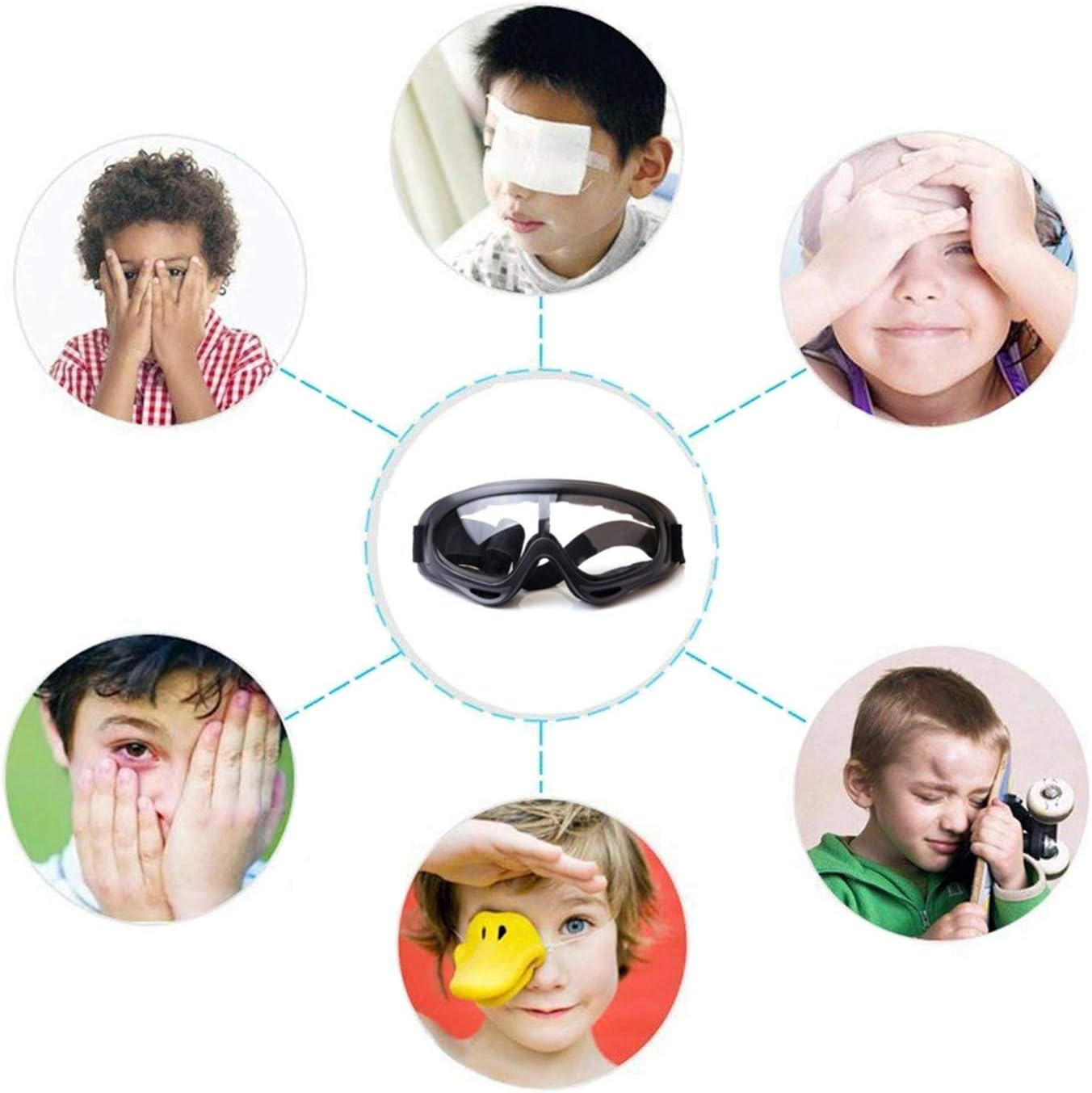 COSORO Safety Glasses, Shatterproof, UV400 Protection, for Nerf, Airsoft, Water Balloon Fight, and More, Age 8+ image number 3