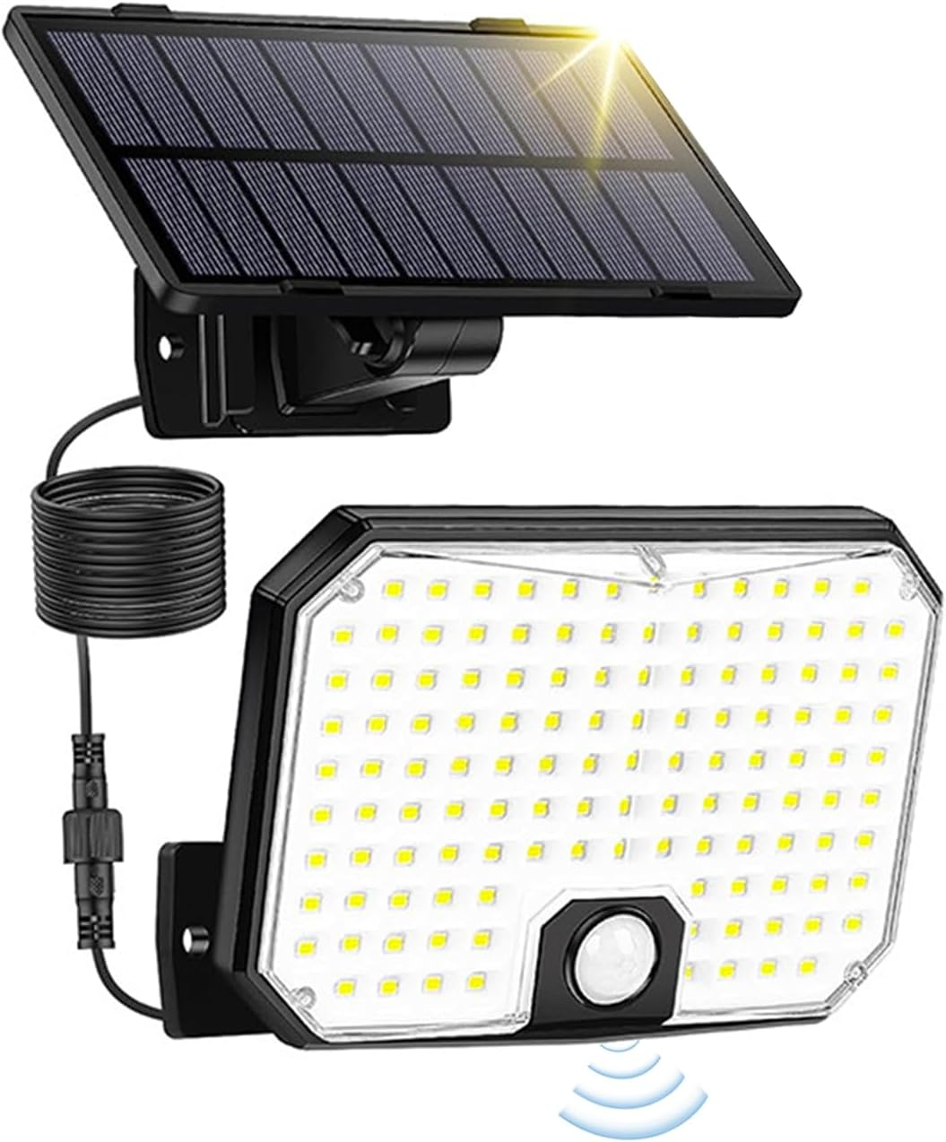 XIULIUU Solar Lights Outdoor, 1PACK 124 LED 1500LM Motion Sensor Outdoor Lights, IP65 Waterproof Solar Powered Security Flood Light for outside Yard, Shed, Barn, Patio, Porch, Garden, Garage image number 4