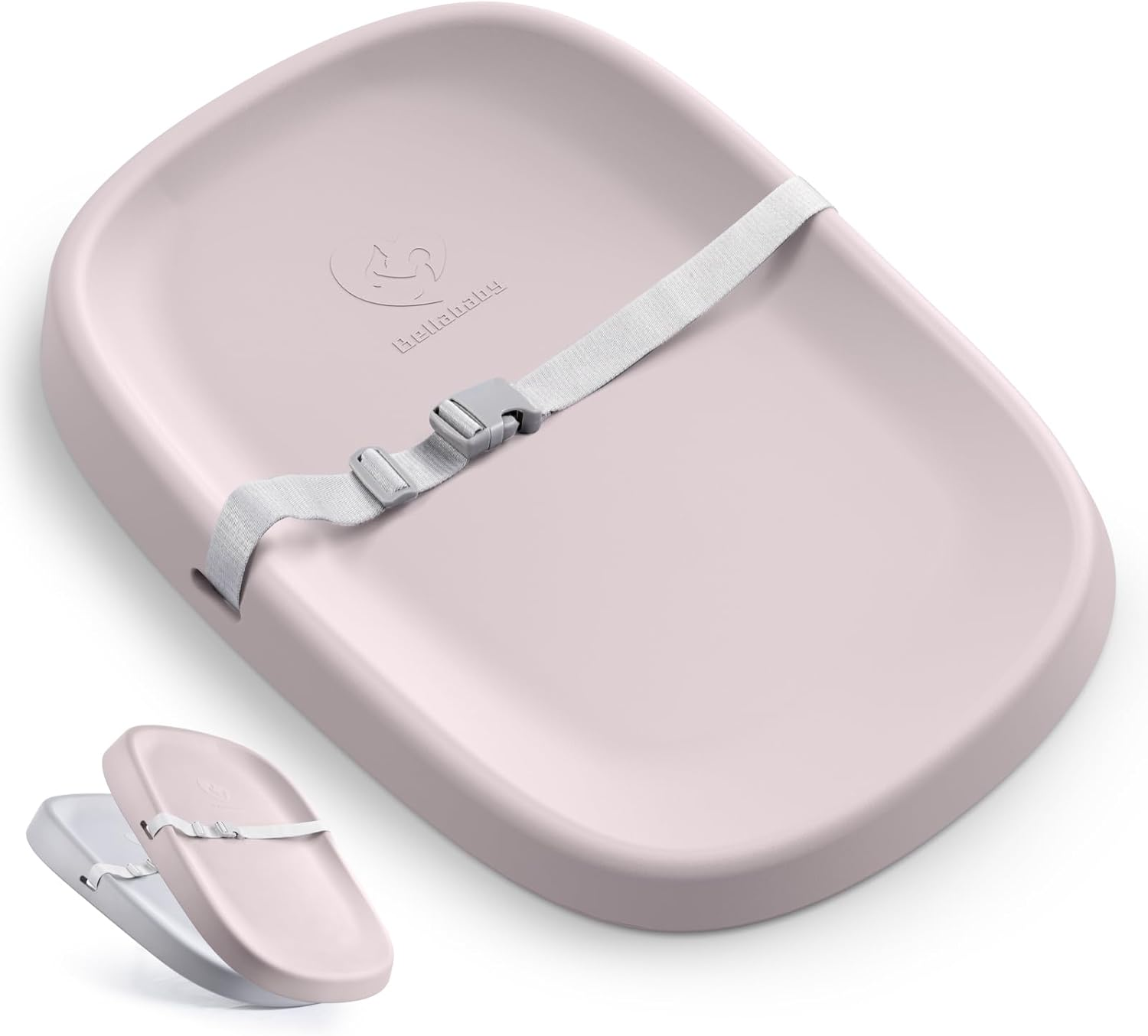 Baby Changing Pad Portable, Waterproof Soft PU Pad for Babies, Changing Table, Lightweight Nappy Change Mat, Soft Change Mat Cover, Wipeable Changing Pad with Removable Safety Strap, Gray