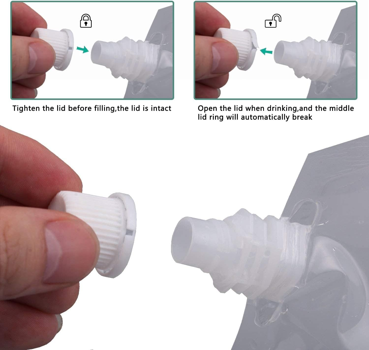 Travel Cruise Beverage Set, Collapsible and Reusable Juice Travel Plastic Bags &mdash; 4 X 1000Ml, 3 X 500Ml, 3 X 250Ml, 1 Funnel image number 3