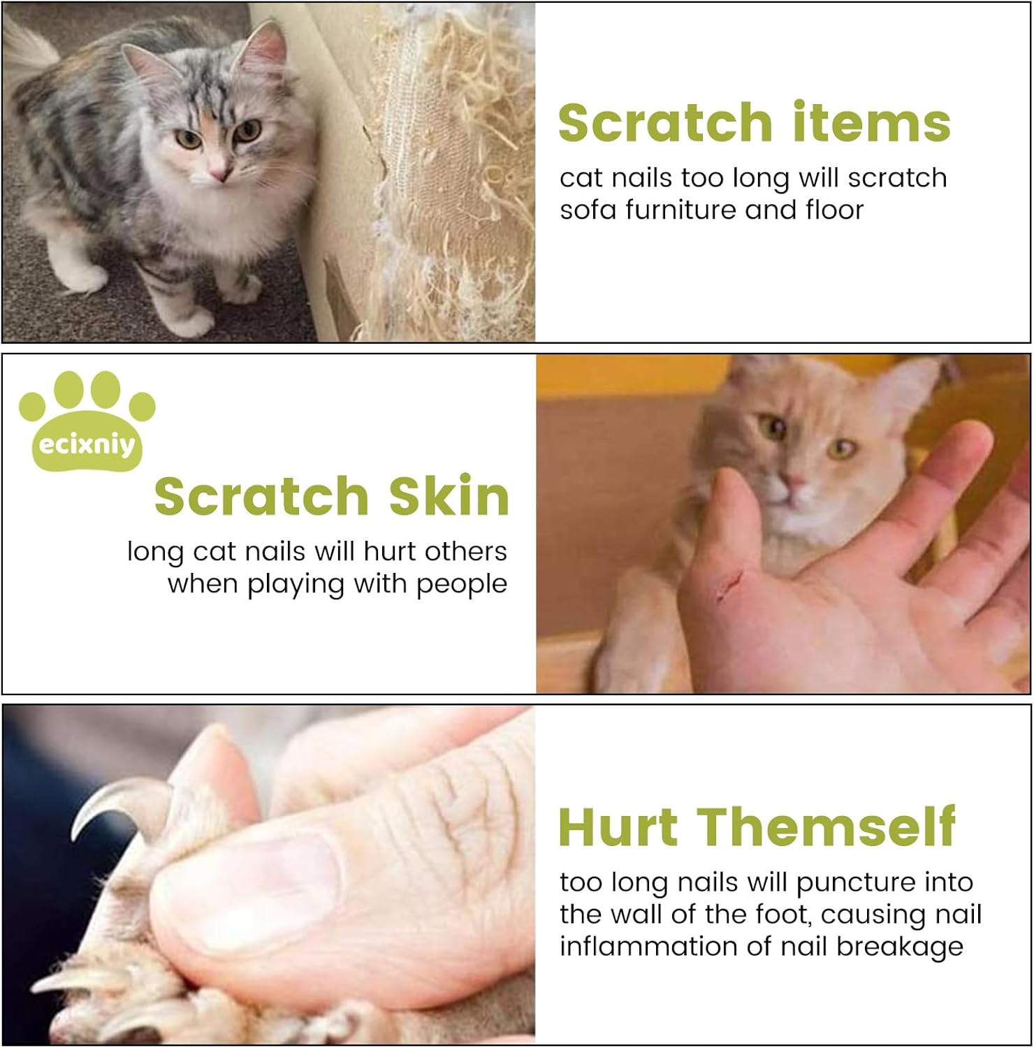 【Ecixniy】Premium Ergonomic Pet Nail Clippers for Cats, Dogs and Small Animals - Anti-Slip Sharp & Safe Design for Claw Trimming (Pink) image number 1