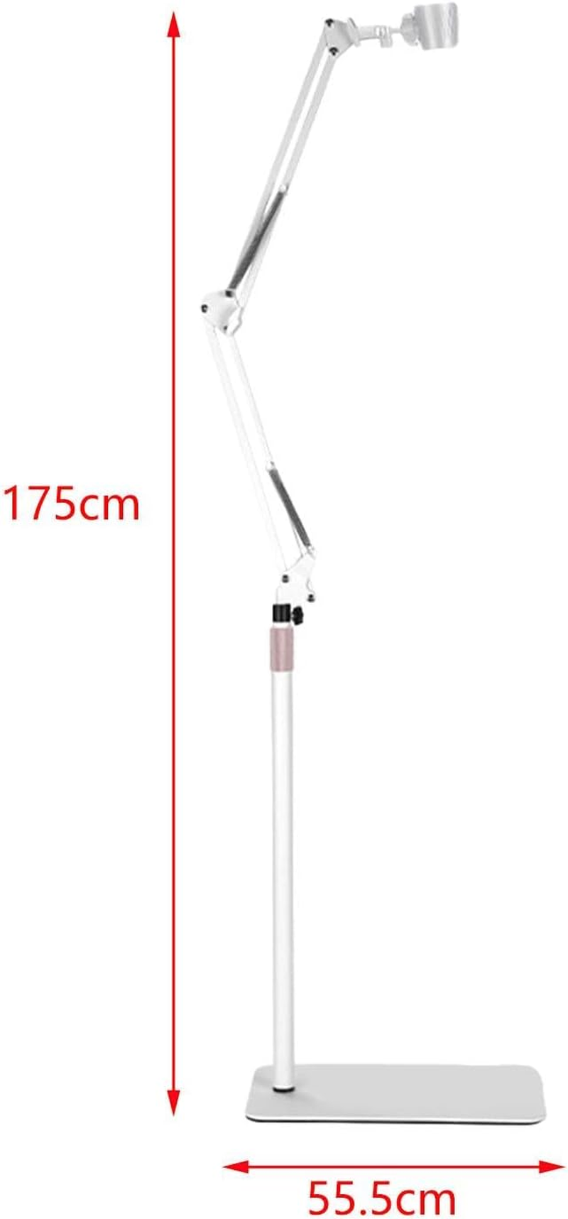 Lazy Dryer Stand Blow Dryer Holder with Heavy Base Floor Standing Adjustable Height Angle for Dog Cat Grooming Household, White - White image number 6