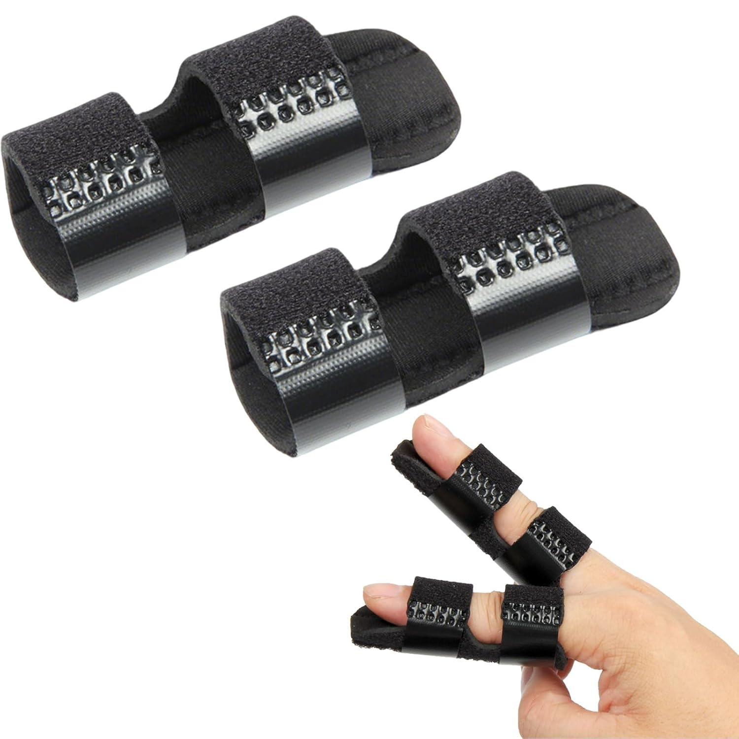 Trigger Finger Splint, 2 Pieces Finger Brace for Arthritis Pain and Support with Aluminum Strip, Finger Splint for Index Middle Ring Finger Support, Adjustable Brace for Arthritis and Joint Pain Relief image number 4