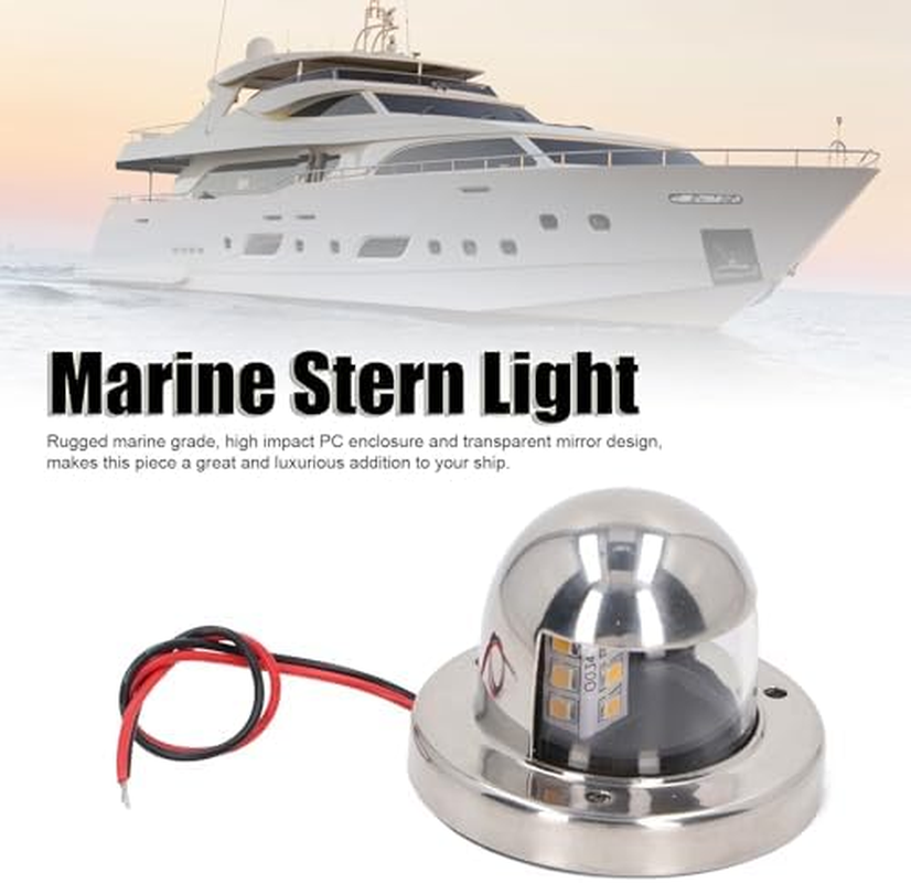 Round Navigation Light, IP66 Waterproof round White LED Marine Boat Light, Deck Light Navigation Transom Stern Cabin Lighting, 12V, Pontoon Fishing Boat Kayak Sailboat