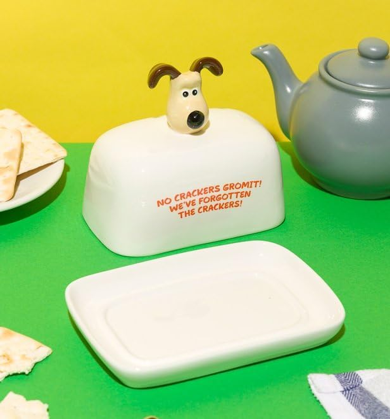 Half Moon Bay Wallace and Gromit Ceramic Butter Dish with Lid image number 1
