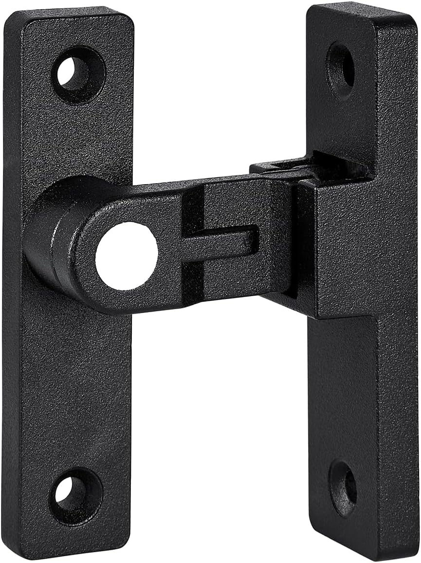 Wocoe 90 Degree Barn Door Latches,Zinc Alloy Right Angle Gate Latches,Door Security Sliding Door Latch Lock Fo Cabinets Bathroom Barn Door Garden Window Garage Door (Matte Black (Luminous))