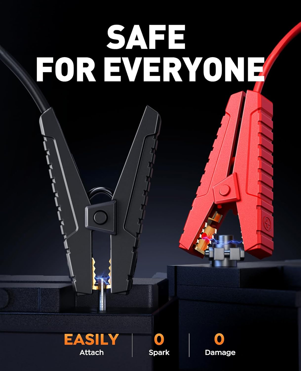 JOLTEKON Car Jump Starter with Air Compressor, 5000A Peak 150PSI Car Battery Jump Starter for All Gas/ 10L Diesel, 12V Car Jumper Starter Power Bank Charger Portable with Display, Emergency Light image number 4