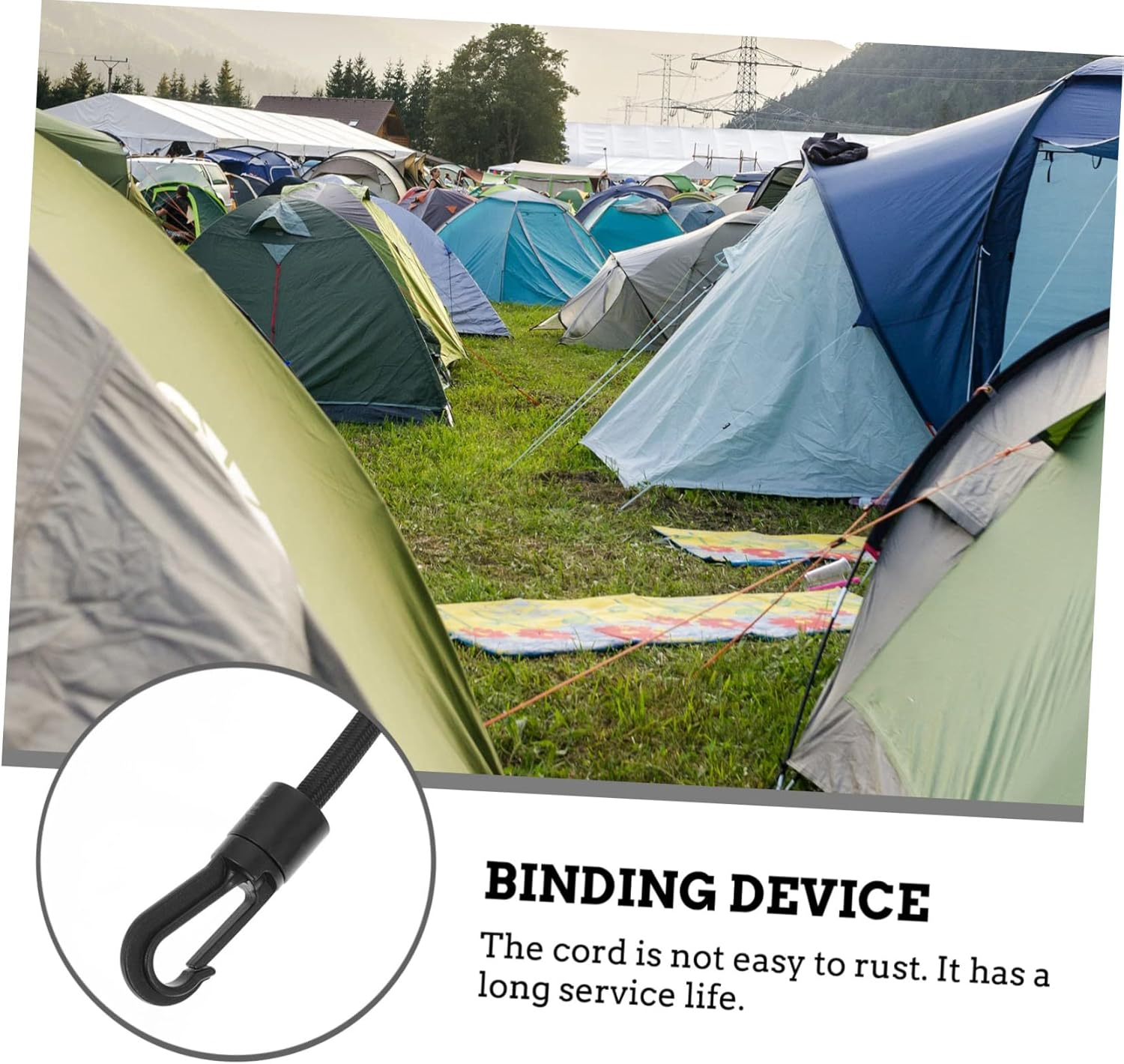 Beatifufu 4 Pcs Elastic Cargo Fastening Straps Hooks Waterproof Luggage Binding Belts Sturdy Rubber Tie down Ropes for Camping and Travel