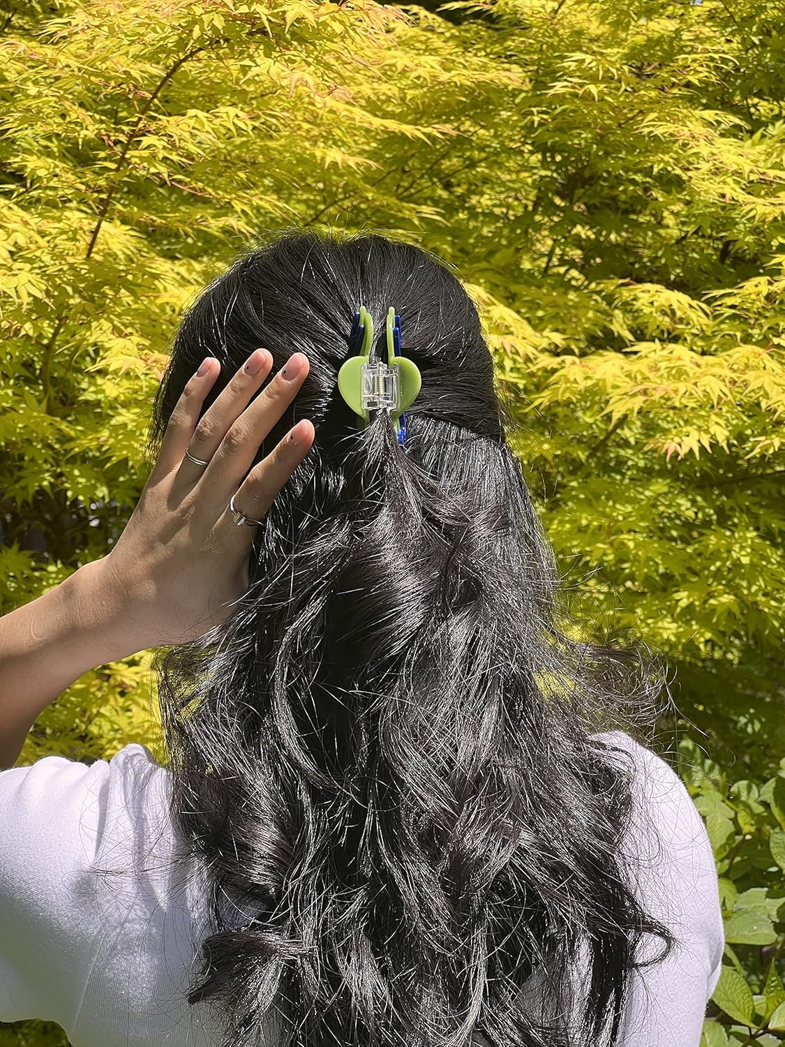 Two Oh One Hair Claw Clip Squiggly Cellulose Accetate Strong Hold Women'S Accessory for All Hair Types, Wild Berry - Mint Chocolate image number 4