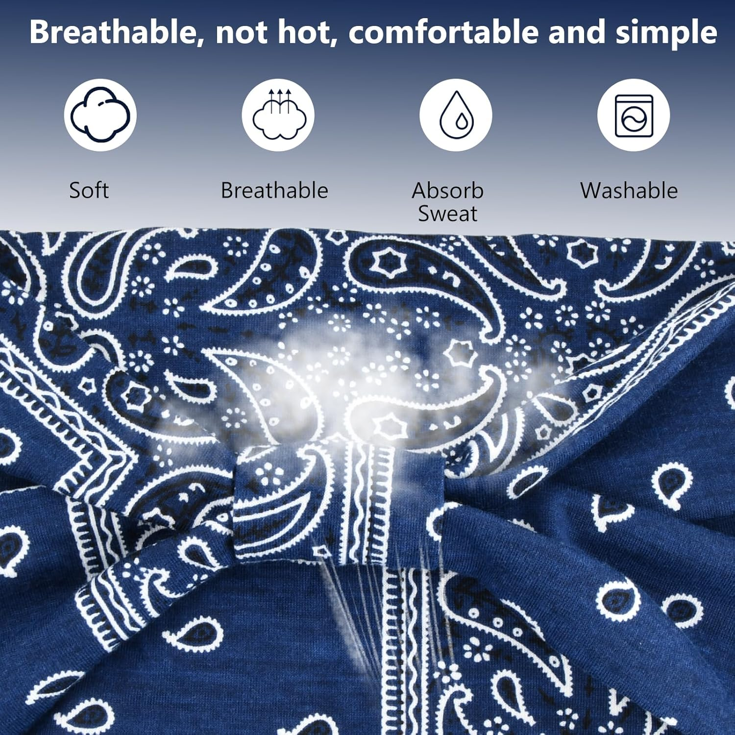 Culinavog Pack of 4 Boho Hair Bands, Wide Soft Headbands with Knotted Look, Elastic Headband for Yoga, Sports, Daily Life - Colourful Set Hair Accessories Women image number 2