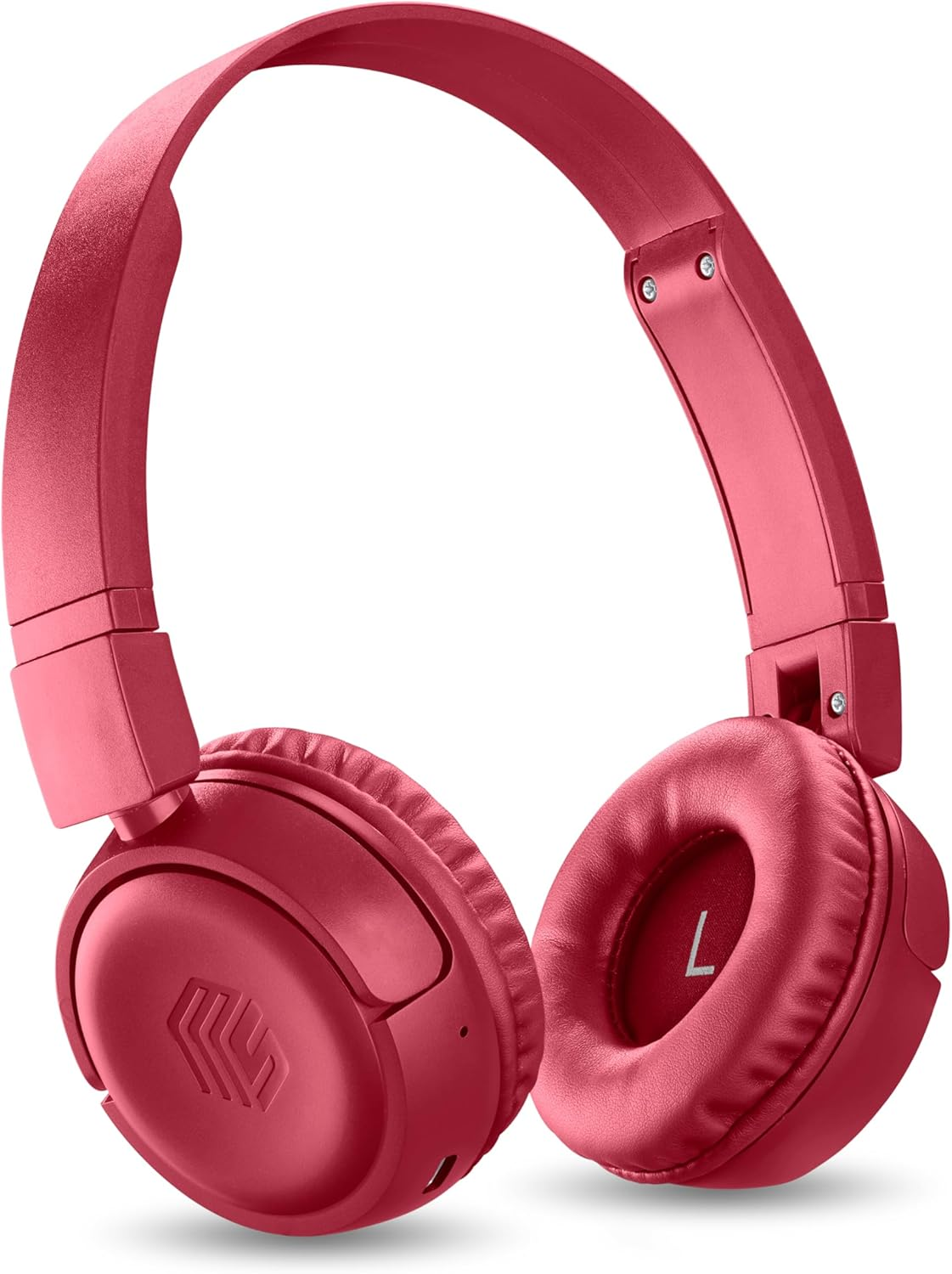 Music Sound - VIBED - Bluetooth Headset with Rotating and Folding Ear Pads - Padded Headband for Maximum Playtime 35 Hours - Red image number 2