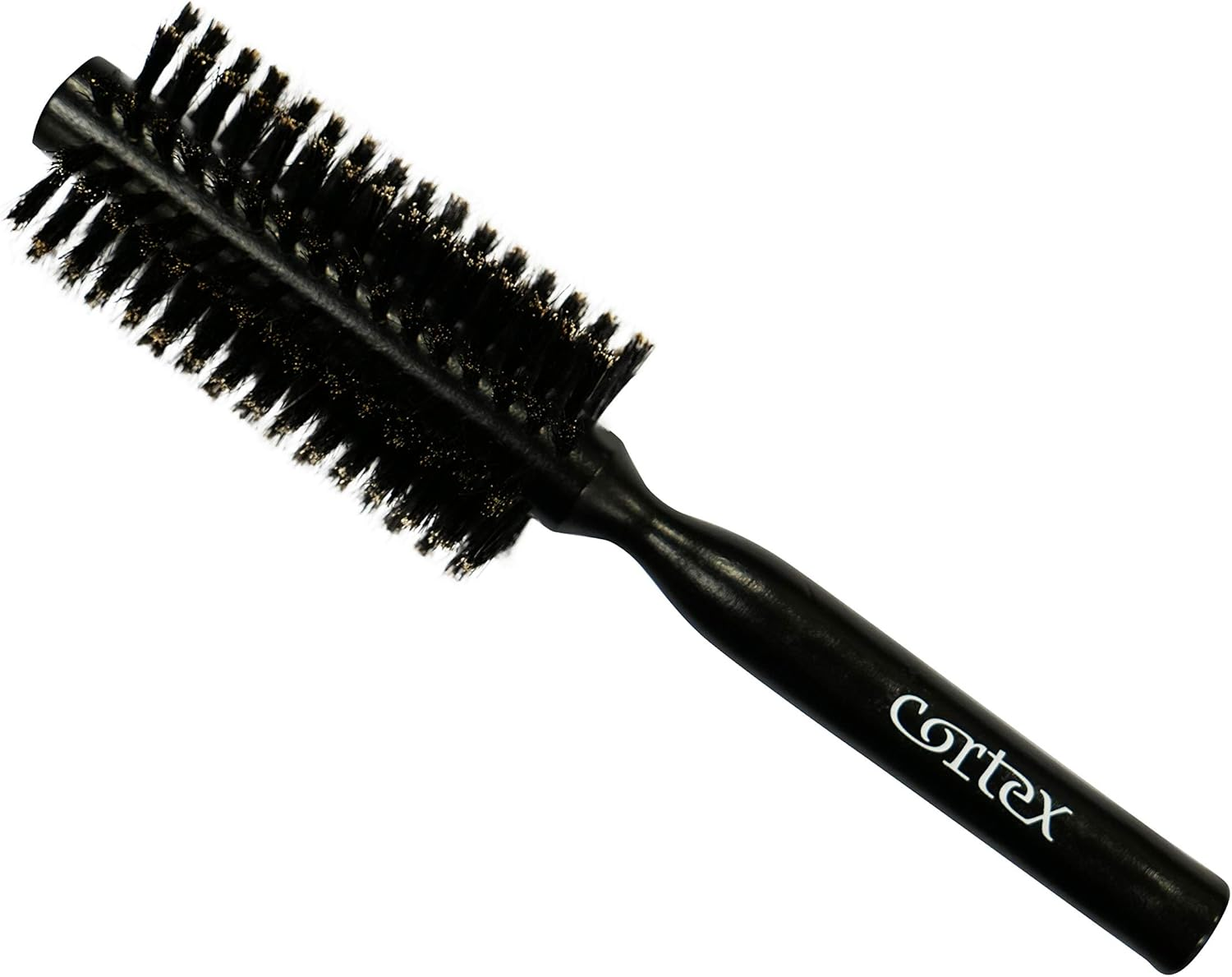 Cortex Professional 100% Boar Bristle round Hair Brush, for Women and Men, for All Hair Types, Natural and Soft Hair Brush - Black Wood 2.4"