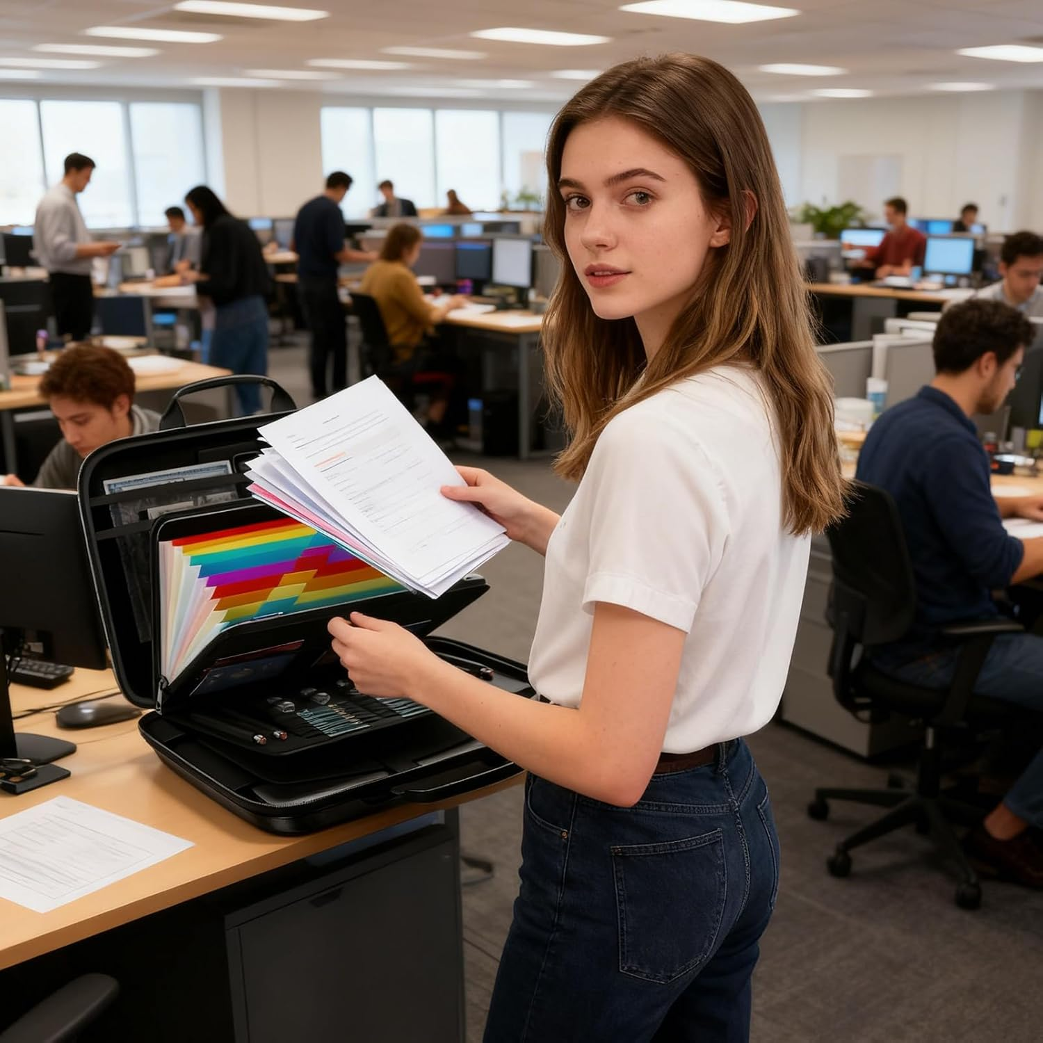 Yupeuooe Fireproof Bag for Documents,13 Pocket Secure Storage Zipper Holder - Lockable Fire Safe Bag - for Important Papers Passports Identification Cards Social Security Cards image number 6