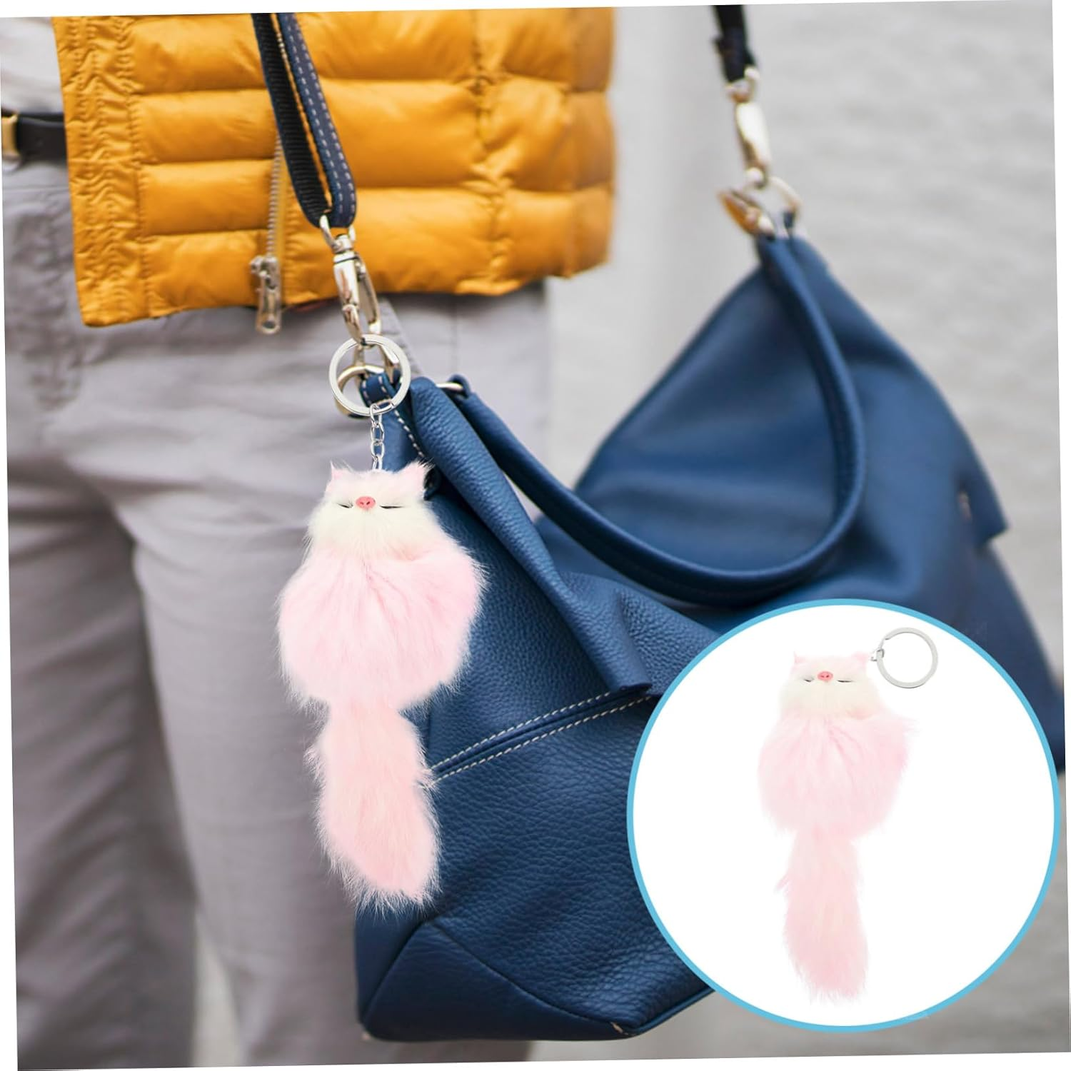 HOLIDYOYO Plush Fox Keychain Pendant Wear Resistant Accessory for Bags Keys Creative Present for Women Lightweight Unique Design for Cars Everyday Use image number 5