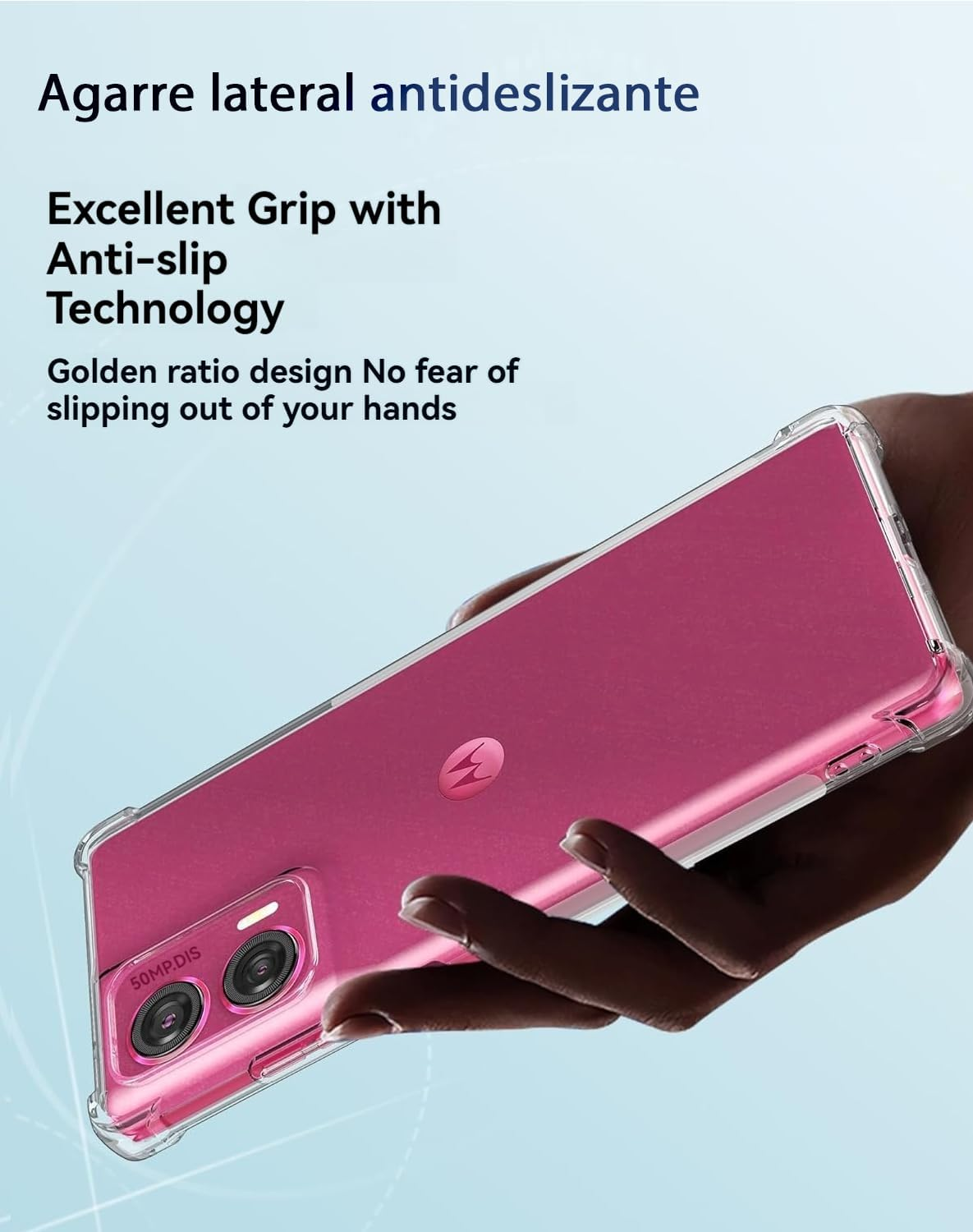 USTIYA Case for Motorola Moto Edge 50 Fusion Clear TPU Four Corners Protective Cover Transparent Soft