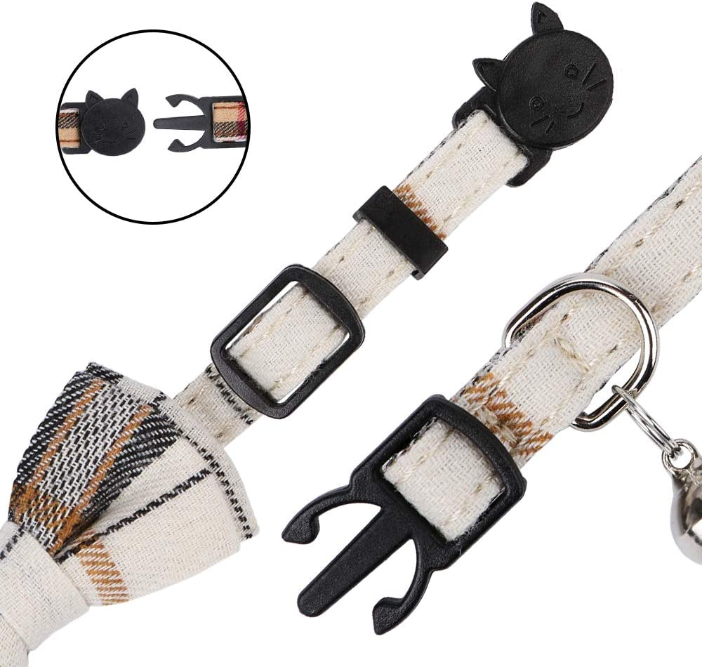 Faleela Breakaway Cat Collar with Bells - 2 Pack Cat Collar with Bells, Cat Collars with Bandana, Accessories for Pet Collars, Adjustable for Cats and Small Dogs image number 3