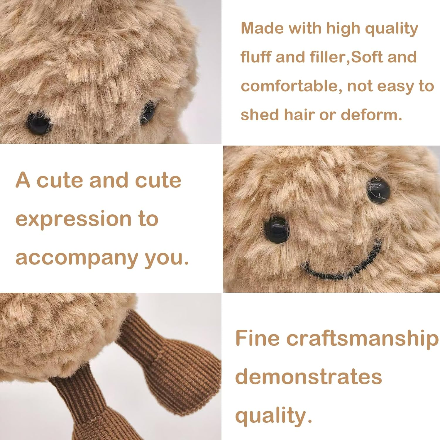 Peanut Plush Doll, Plush Doll with Cushion for Children, 15 Cm Cute Smiling Peanut Plush Doll, Birthday and Valentine'S Day (Peanuts) image number 4