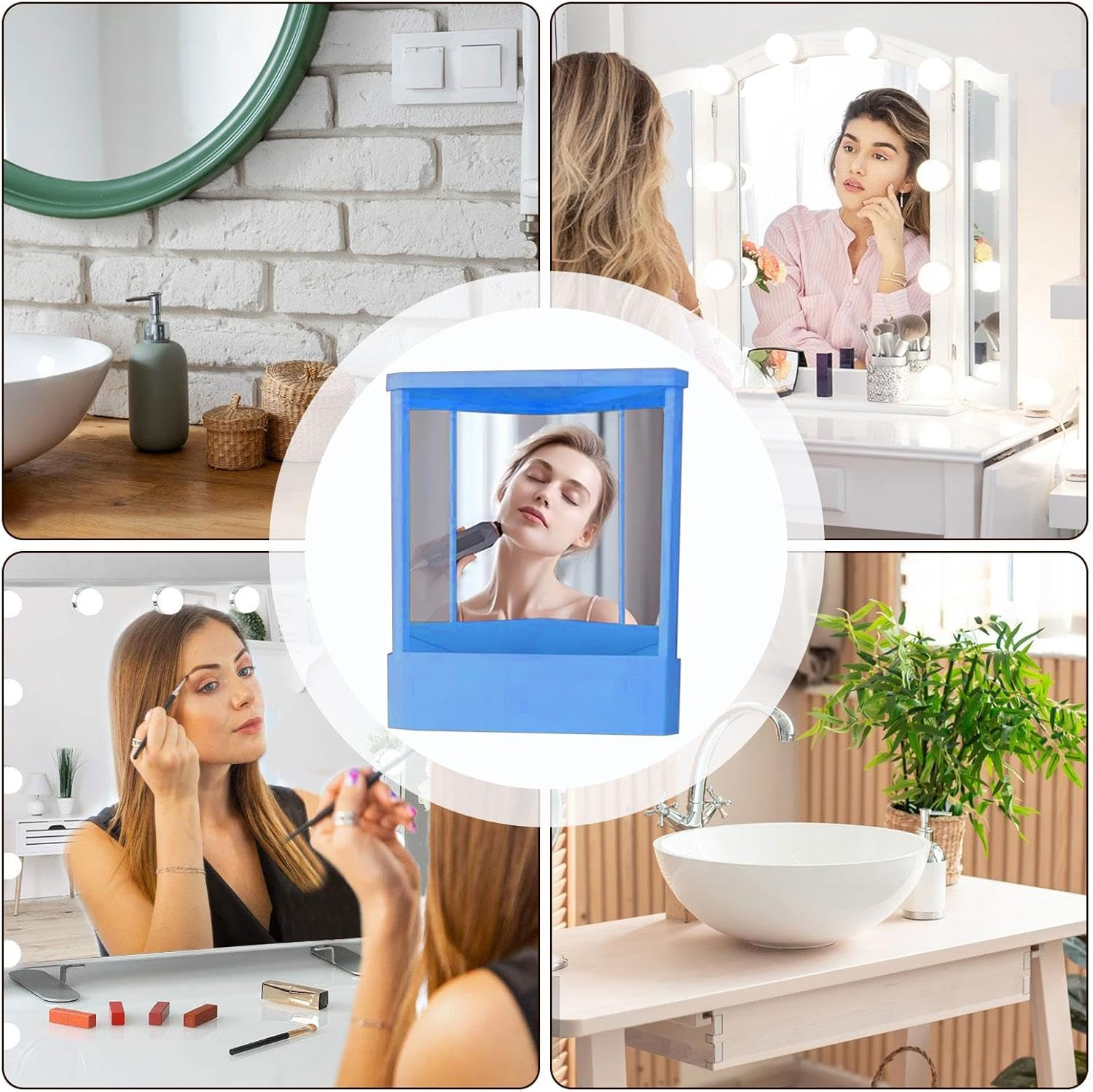 Wesleyyy True Mirror - Non Reversing Mirror, Makeup Vanity Mirror, Real Image Non-Reverse Mirror, Personal Makeup Mirrors, for Haircuts and Beauty, 19X23Cm image number 3