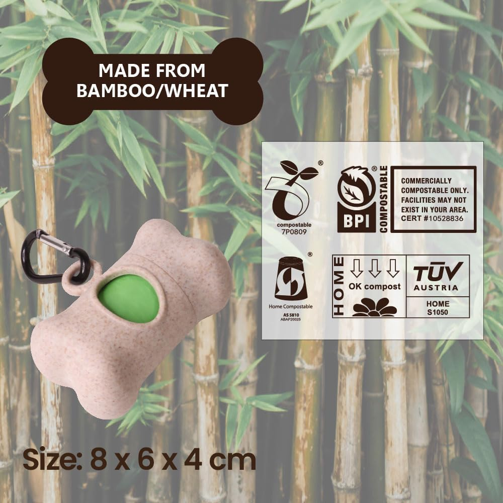 2X Eco Basics Doggy Poo Bag Holder Dispenser Outdoor - Brown