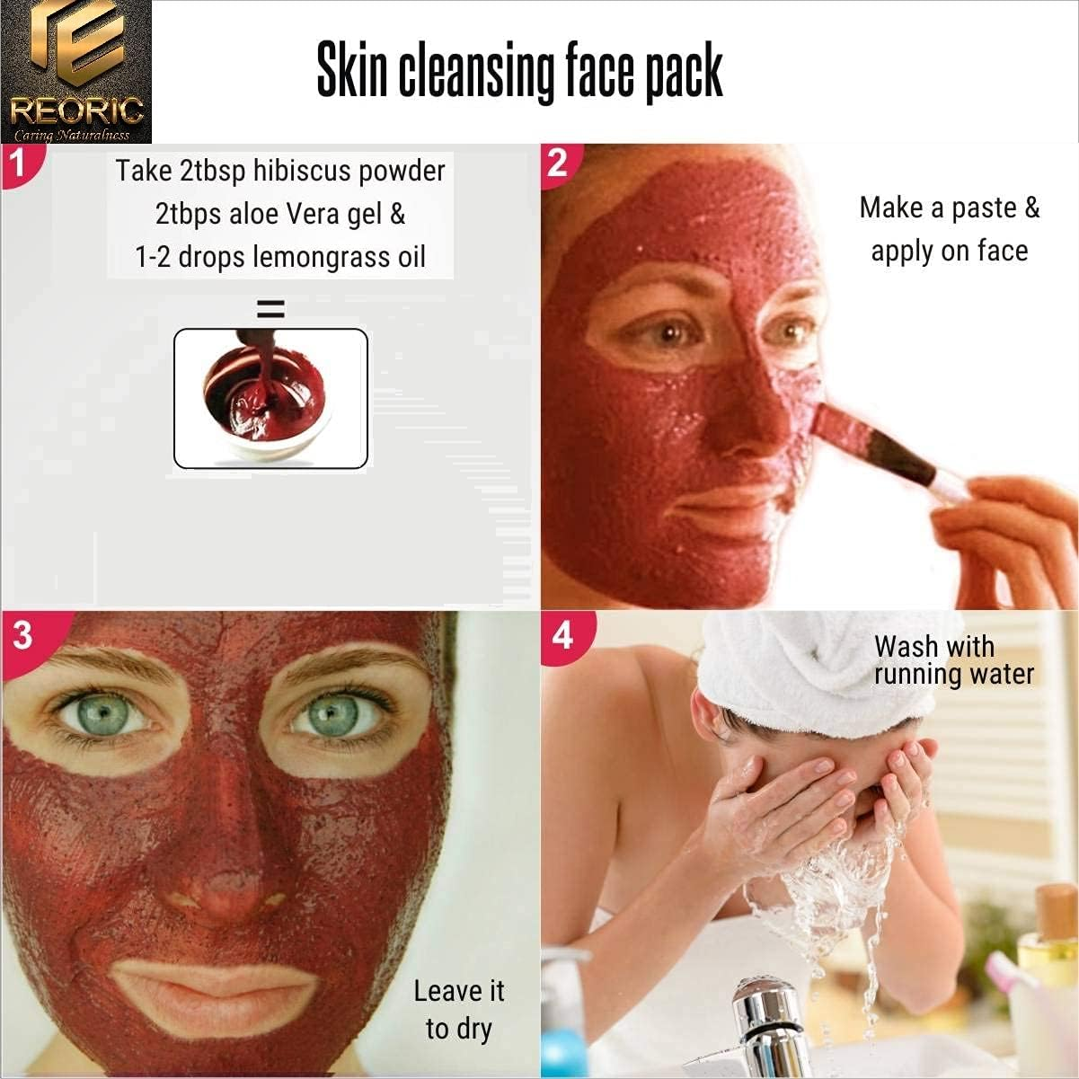 Reoric Amla Reetha Shikakai Bhringraj Hibiscus Powder(500G, Pack of 5) |Soap Nuts for Hair |Indian Gooseberry Powder |Acacia Concinna |Aritha Powder, Separate Pack image number 1