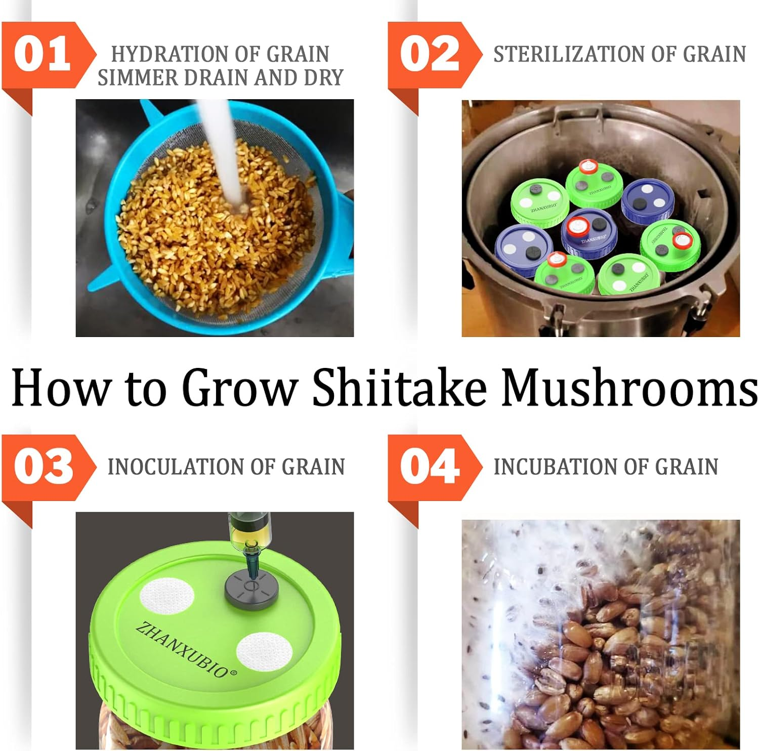 ZHANXUBIO Mushroom Jar Lid, Wide Mouth, Reusable, Green, Polypropylene, 12 Pack image number 4