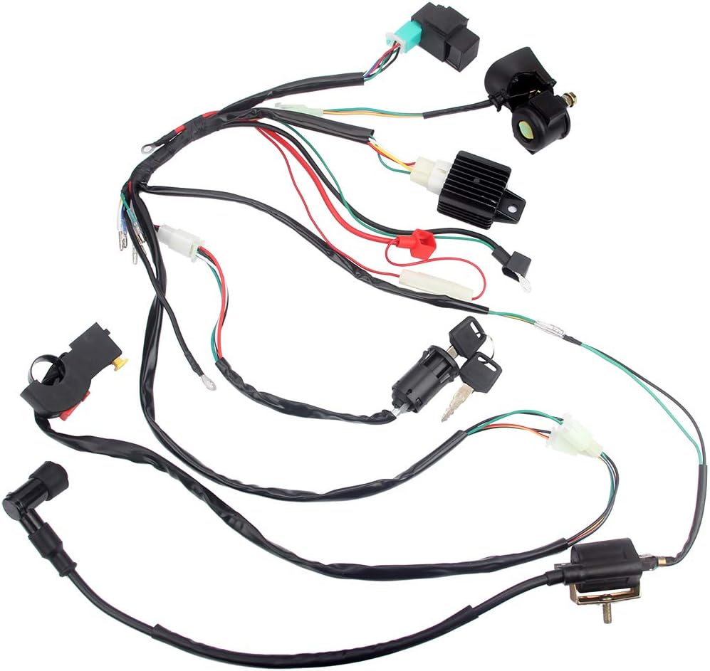 Electric Start Engine Wiring Harness Coil CDI Solenoid Relay For50Cc 70Cc 110Cc 125Cc 4 Stroke ATV Pit Quad Dirt Bike Go Kart Scooter Buggy image number 4
